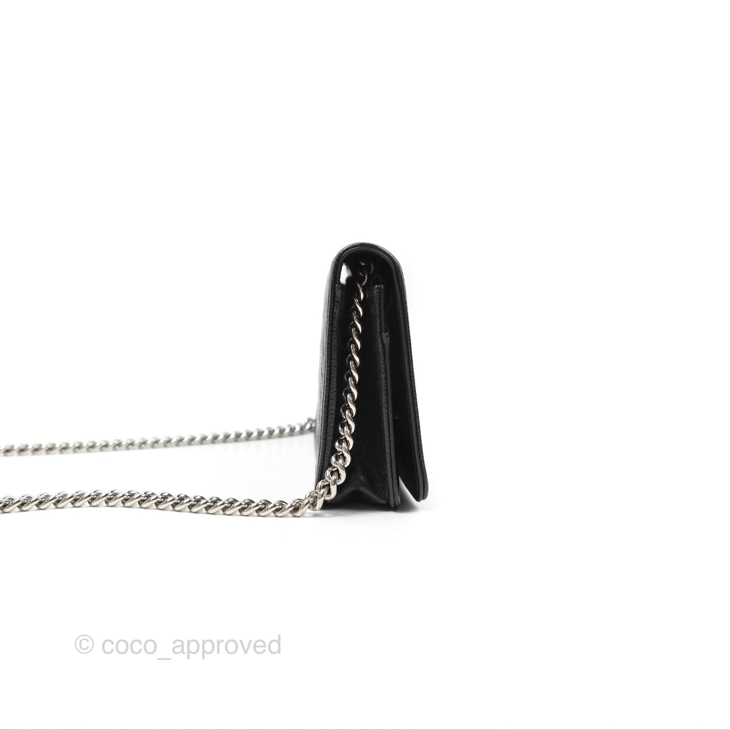 Chanel Chevron Boy Wallet on Chain WOC Black Caviar Silver Hardware