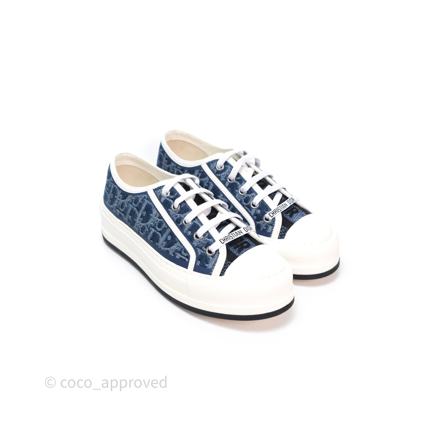 Christian Dior Walk'n'Dior Platform Sneaker Blue Denim Size 37.5