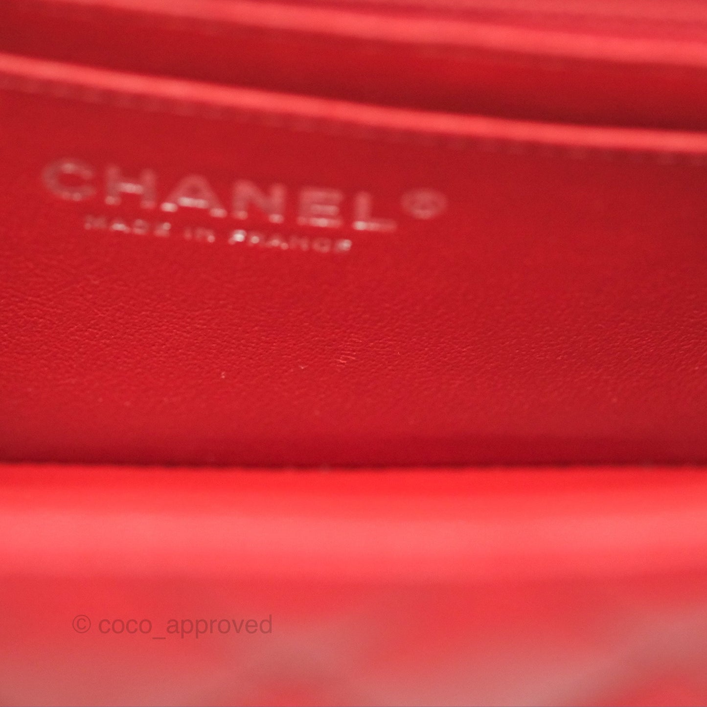 Chanel Quilted Mini Rectangular Red Caviar Silver Hardware