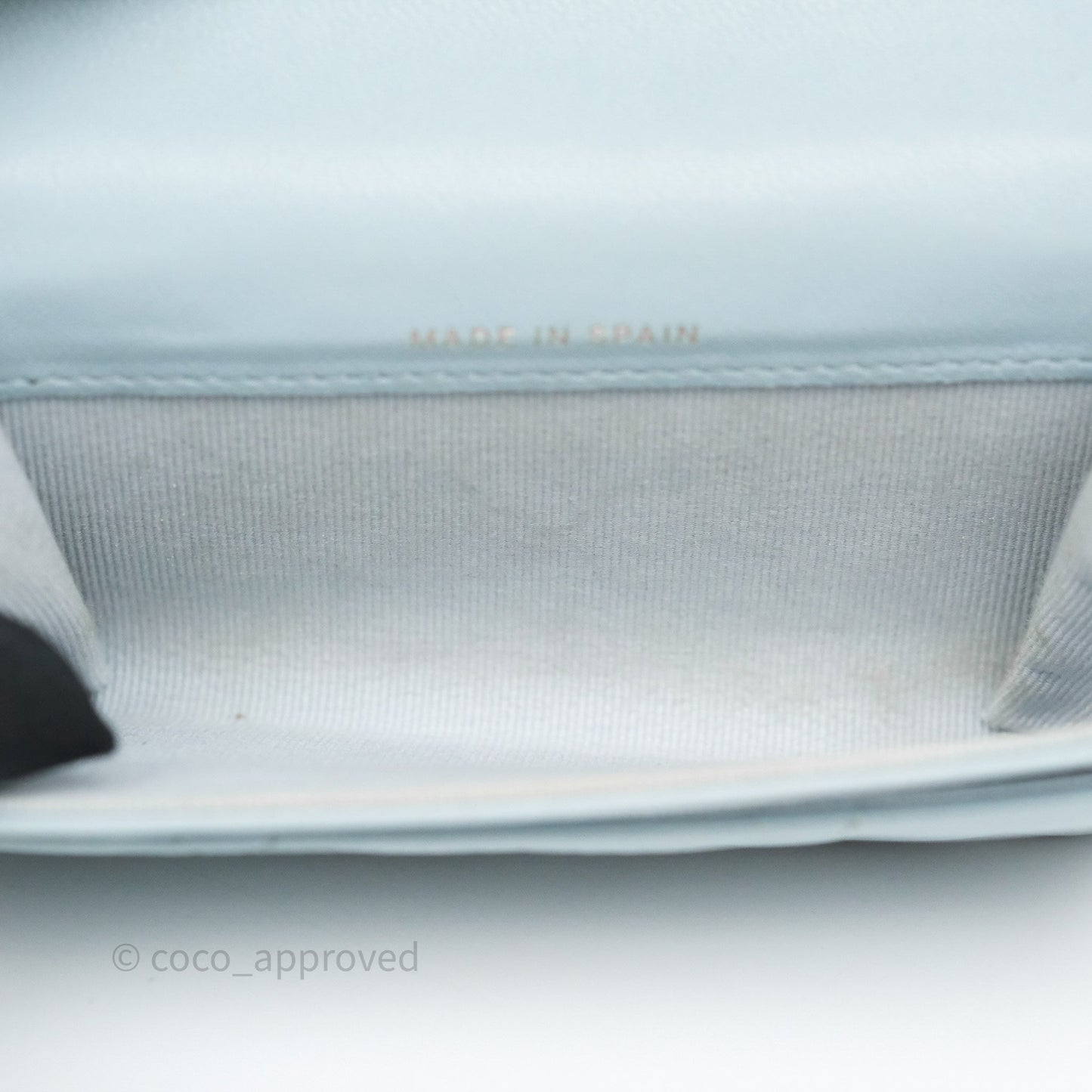 Chanel 19 Flap Card Holder Light Blue Lambskin