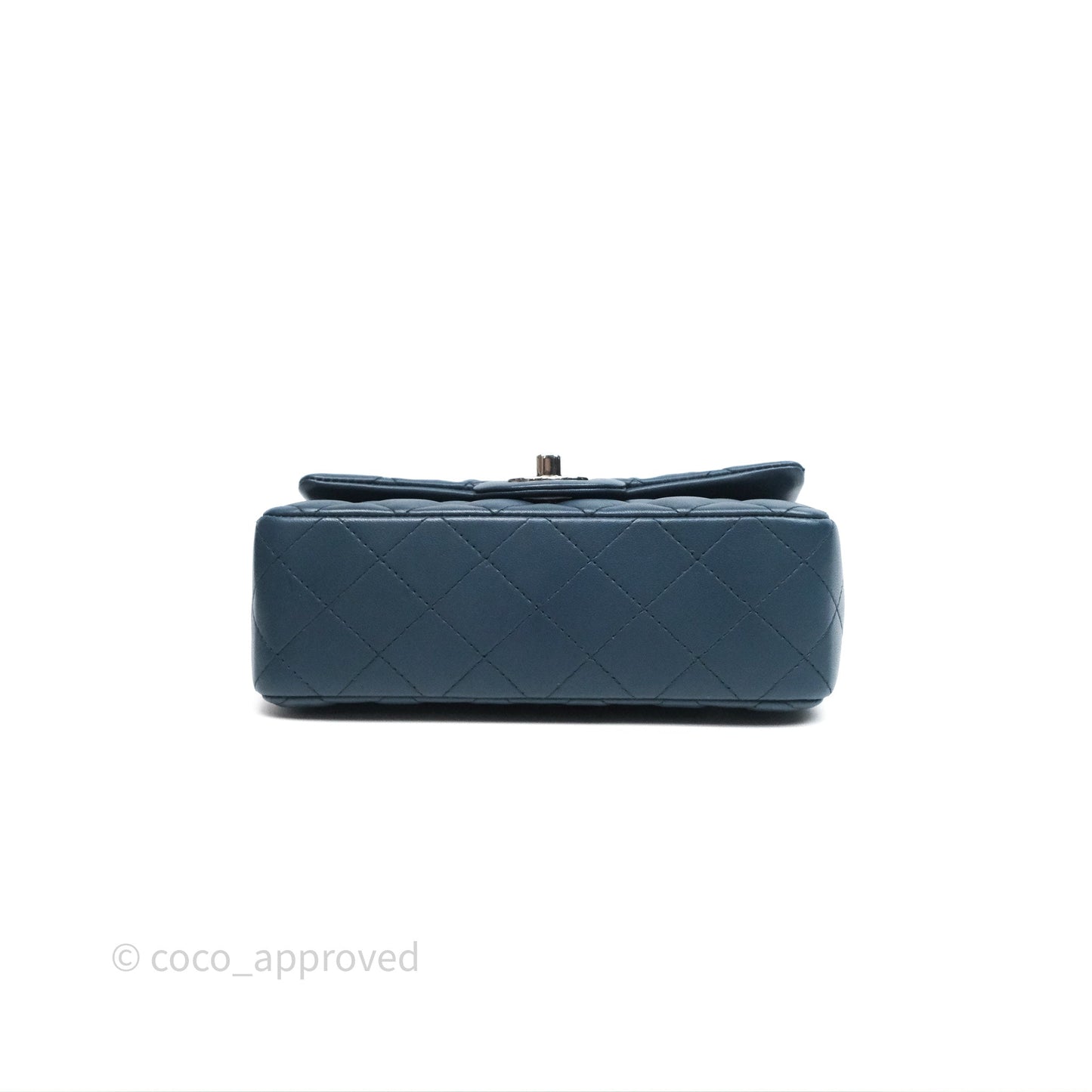 Chanel Quilted Mini Rectangular Navy Lambskin Silver Hardware