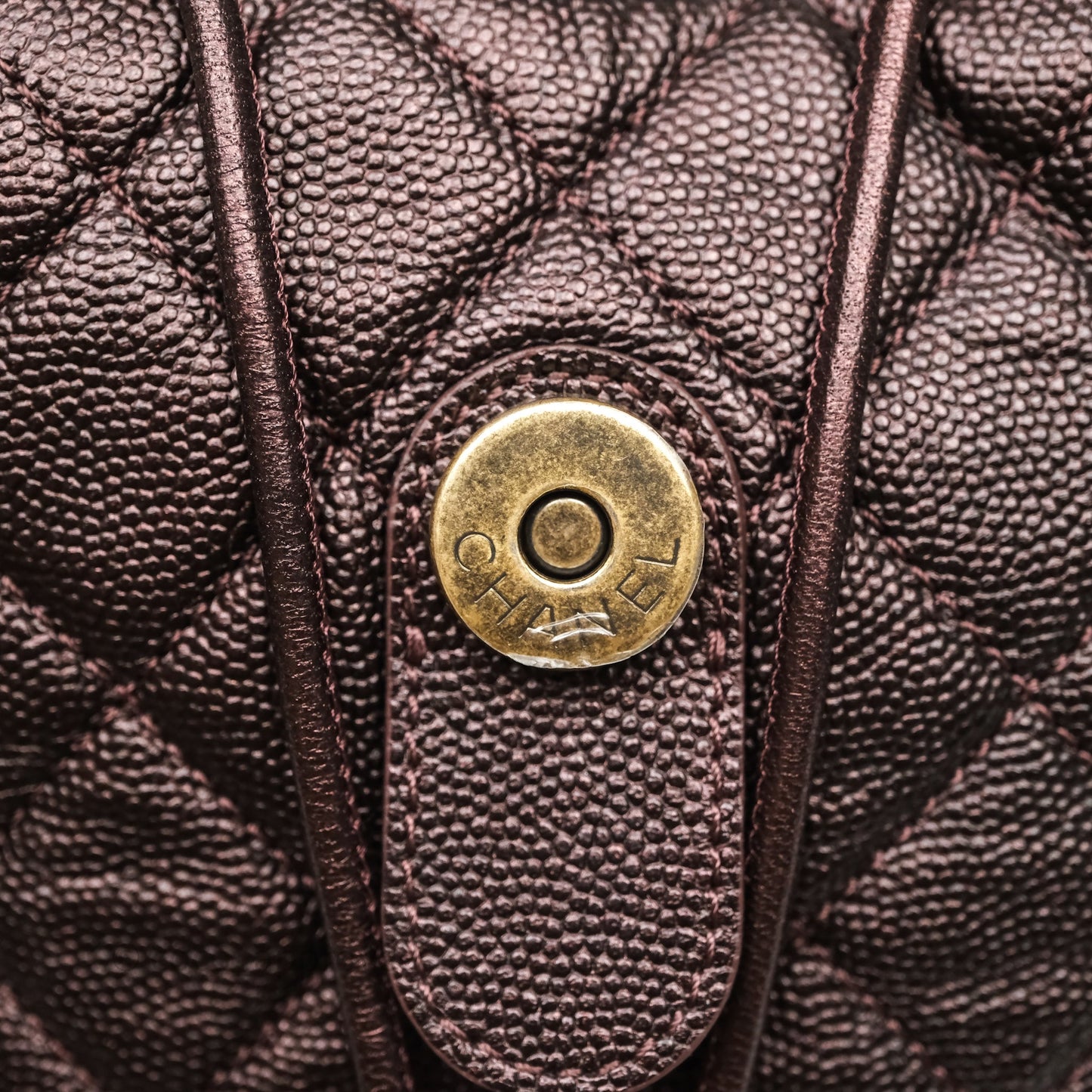 Chanel Quilted Filigree Backpack Purple Iridescent Burgundy Caviar Aged Gold Hardware