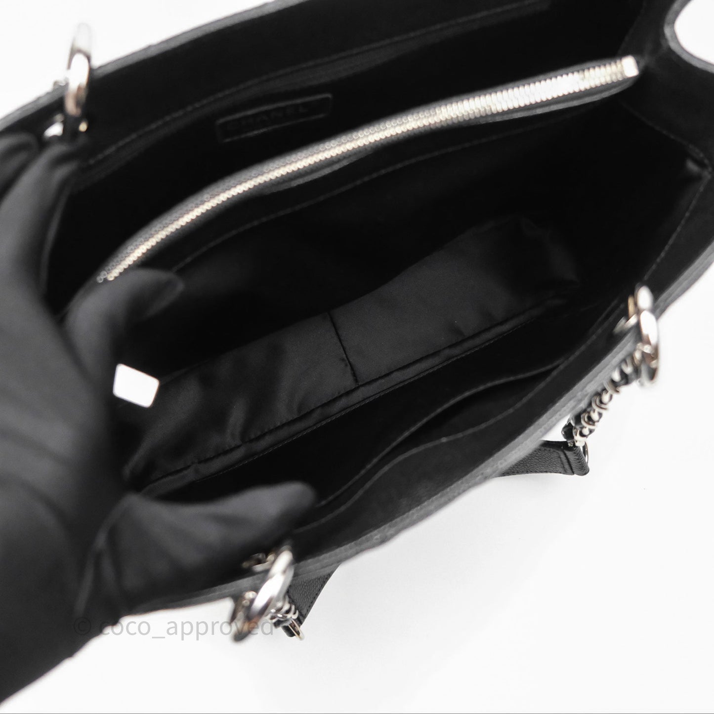 Chanel GST Black Caviar Silver Hardware