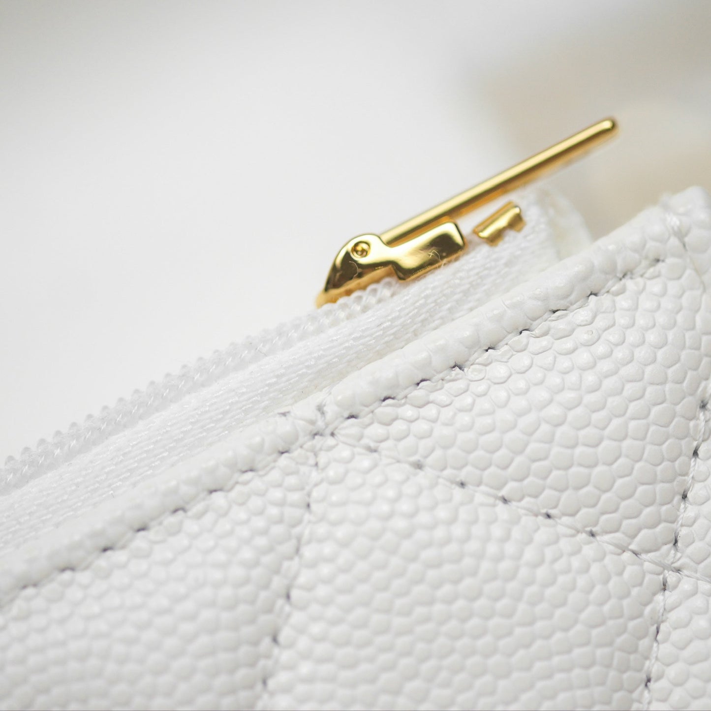 Chanel Mini WOC Bag Charm White Caviar Gold Hardware