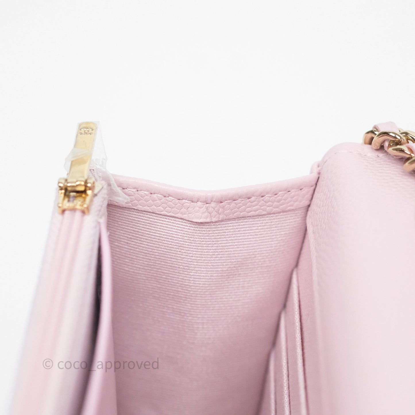 Chanel Classic Quilted Wallet On Chain WOC Pink Caviar Gold Hardware