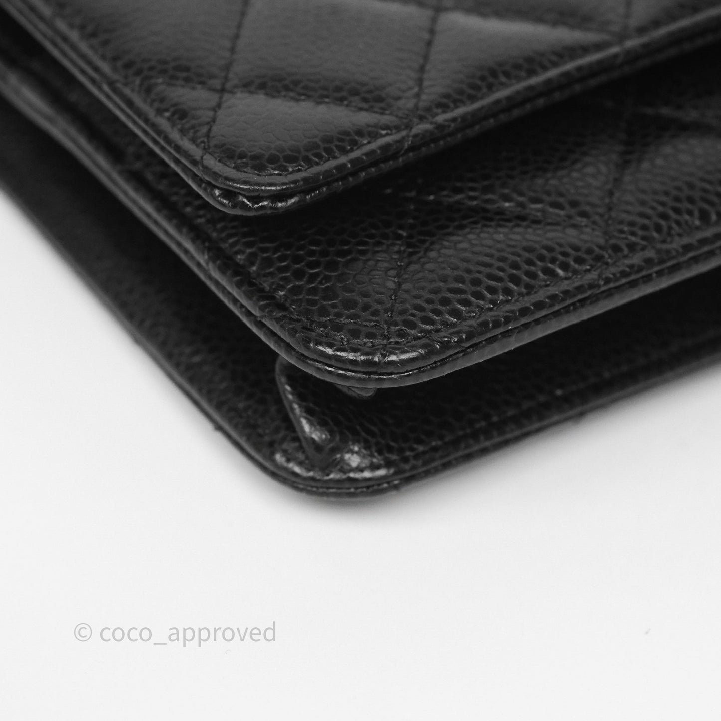 Chanel Classic Wallet On Chain WOC Quilted Black Caviar Gold Hardware