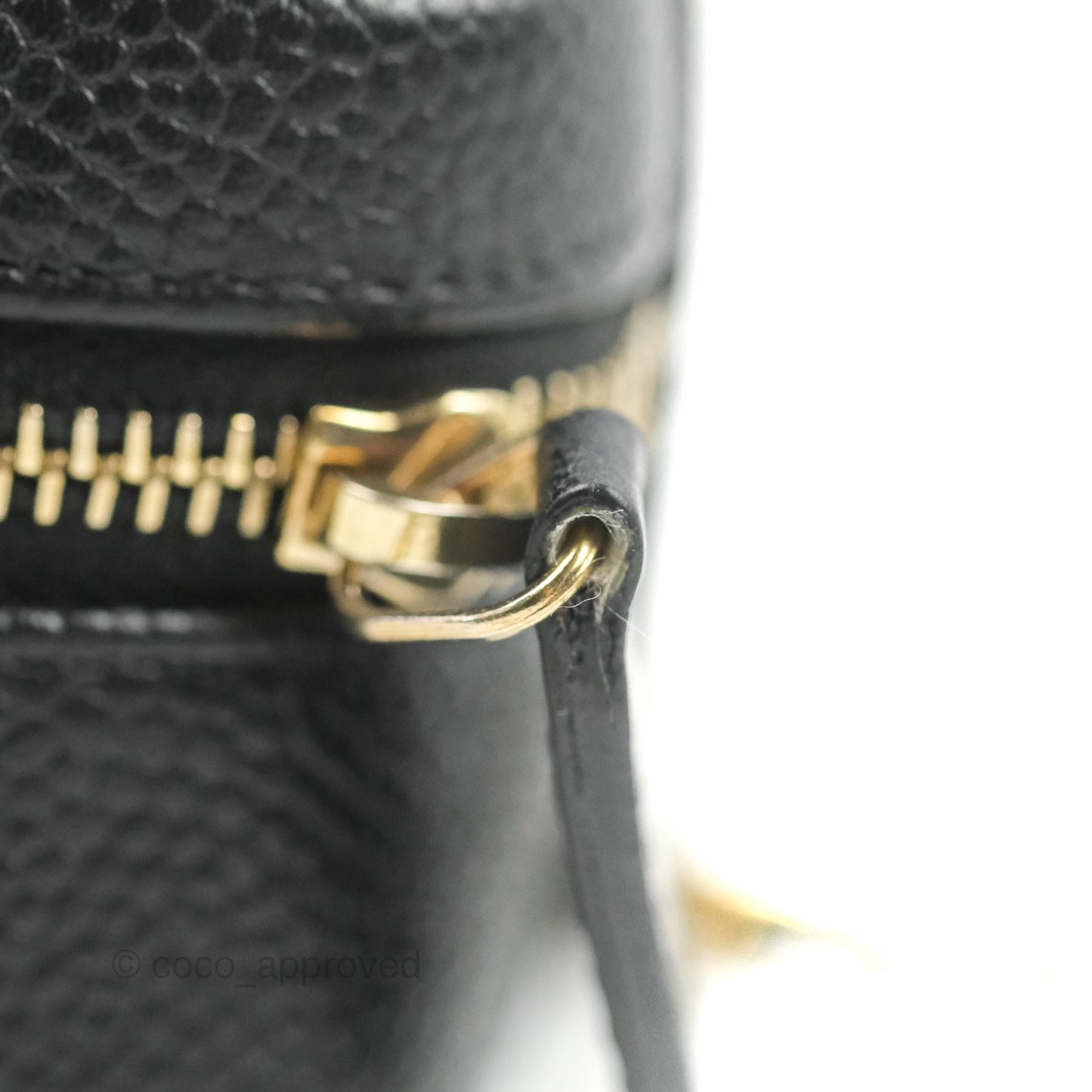Chanel CC Filigree Vanity Clutch With Chain Caviar Black Aged Gold Hardware