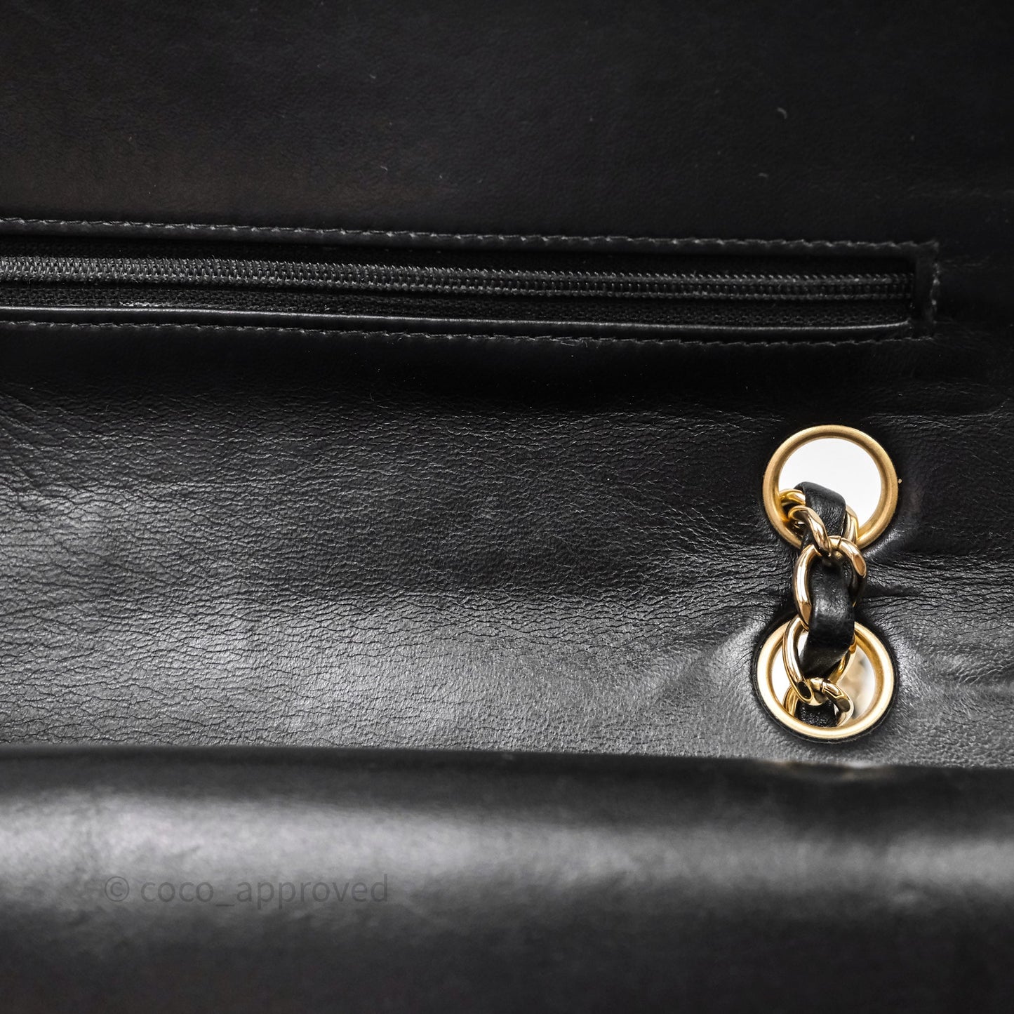 Chanel Vintage Classic M/L Medium Double Flap Black Lambskin 24K Gold Hardware