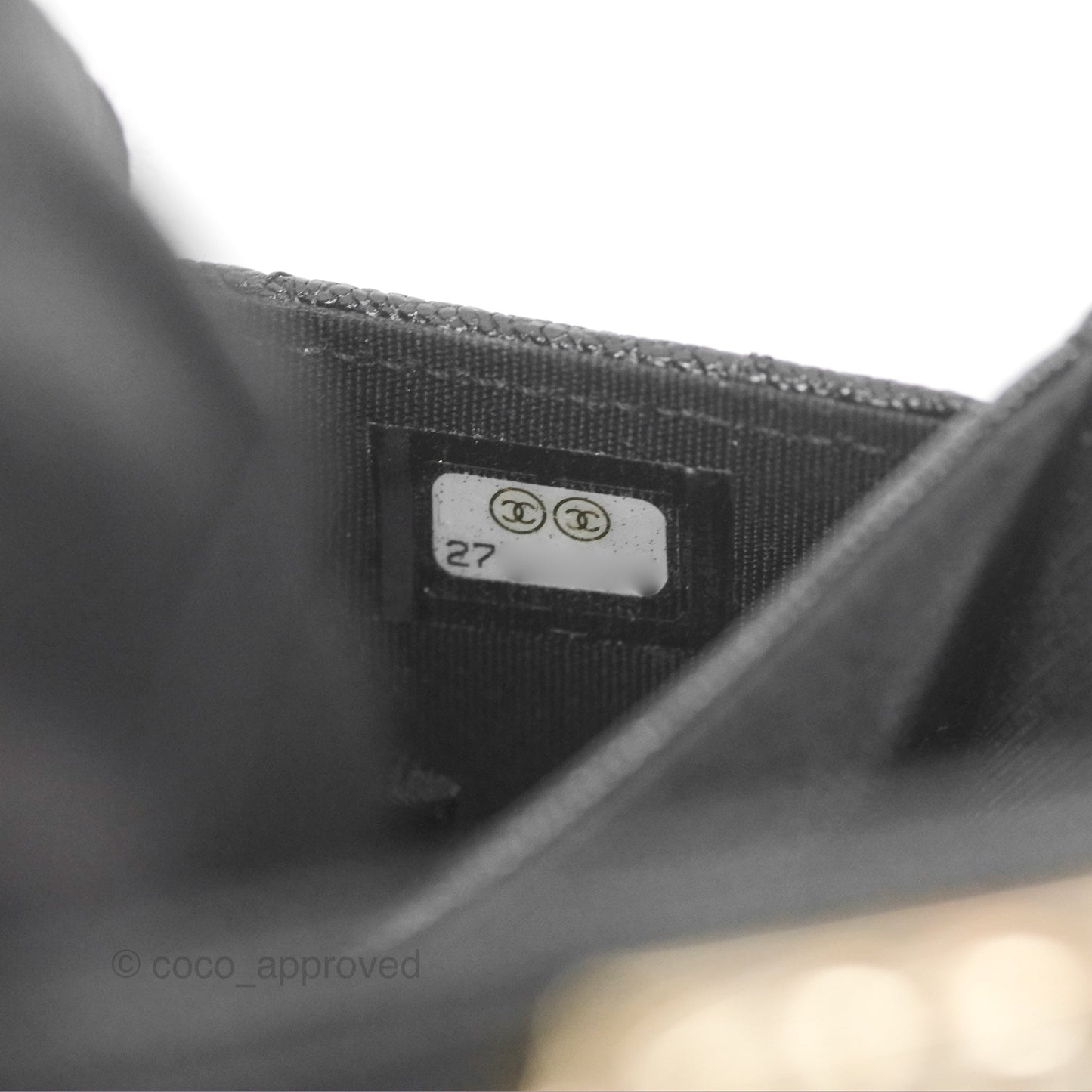 Chanel Quilted Boy Flap Card Holder Black Caviar Gold Hardware
