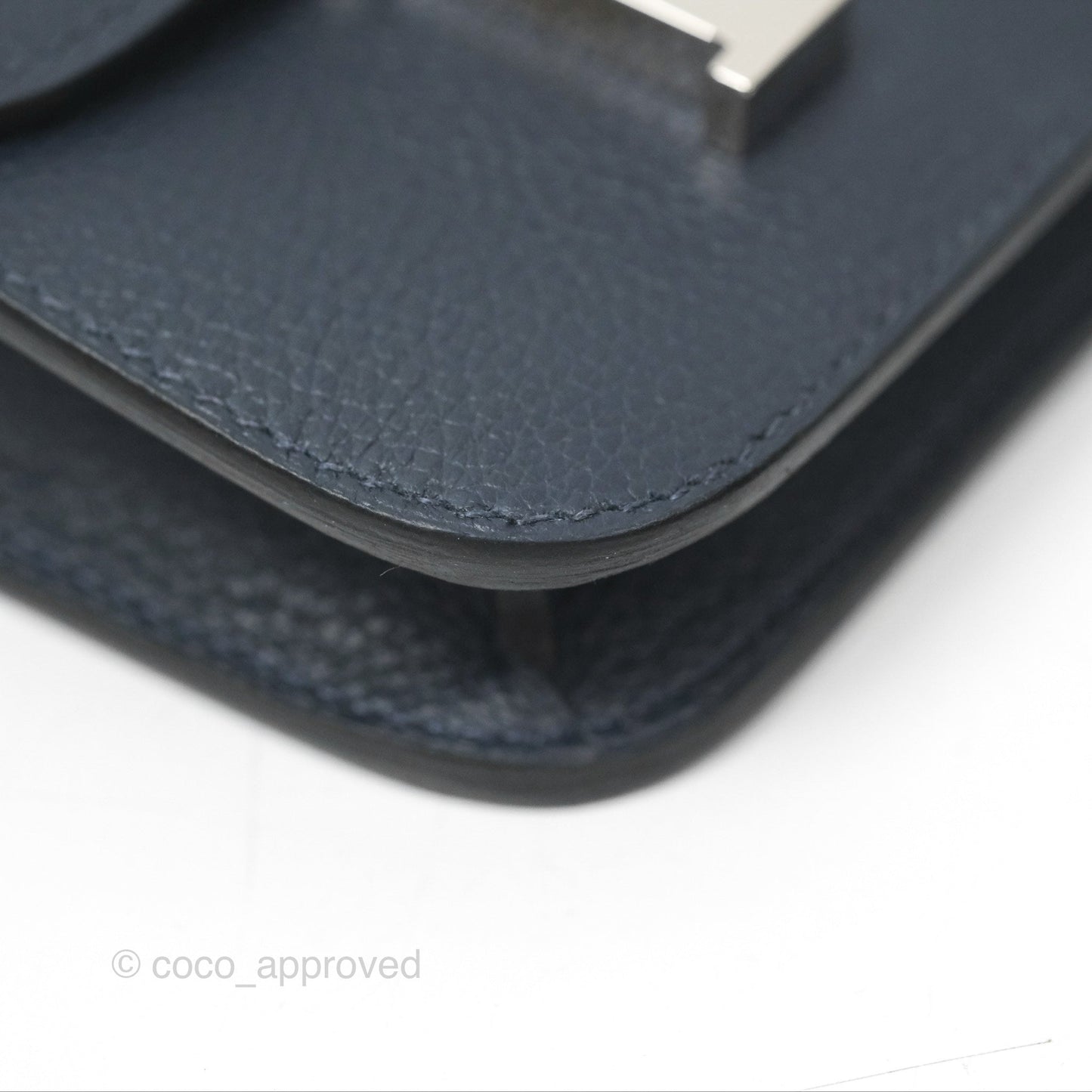 Hermès Constance Slim Wallet Bleu Nuit 2Z Evercolor Palladium Hardware
