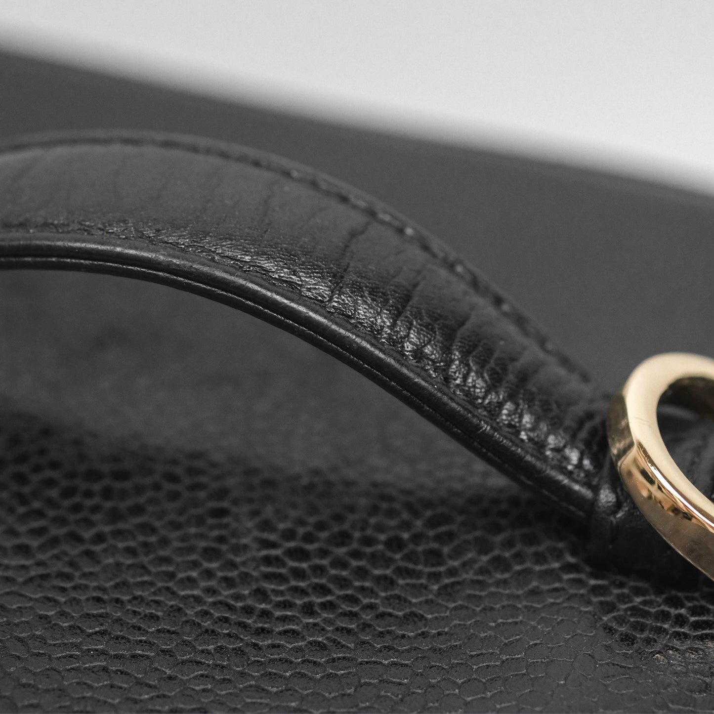 Chanel Vintage Vanity Case Black Caviar Gold Hardware