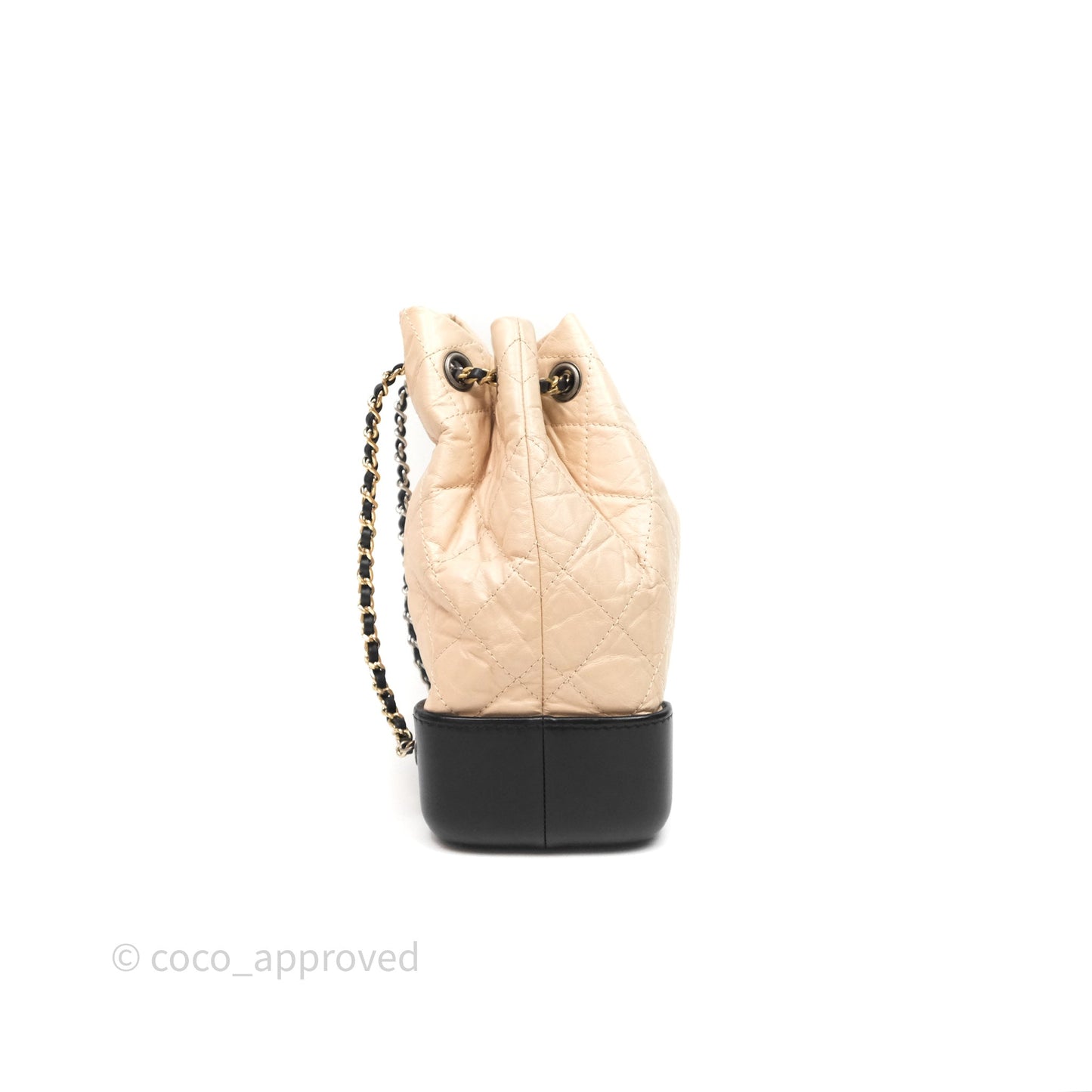 Chanel Quilted Small Gabrielle Backpack Black/Beige Aged Calfskin