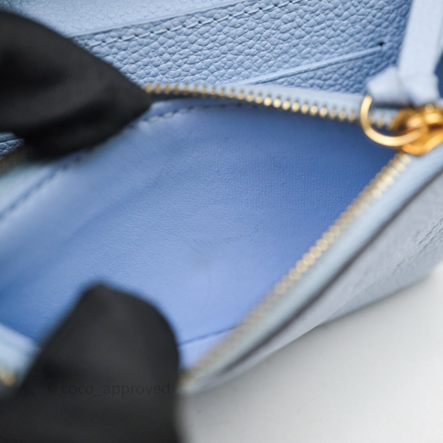 Louis Vuitton Rosali Coin Purse Empreinte Bleu Nuage Gold Hardware