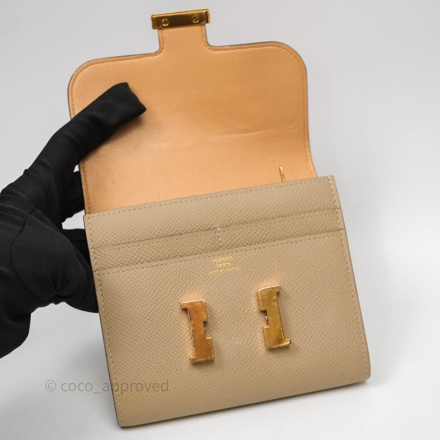 Hermès Constance Short Wallet Trench Epsom Gold Hardware