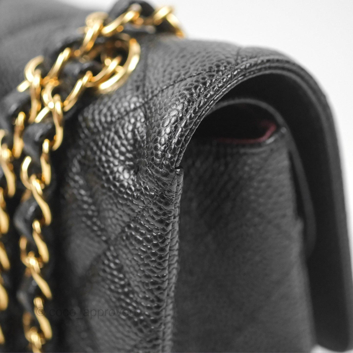 Chanel Classic M/L Medium Flap Quilted Black Caviar Gold Hardware