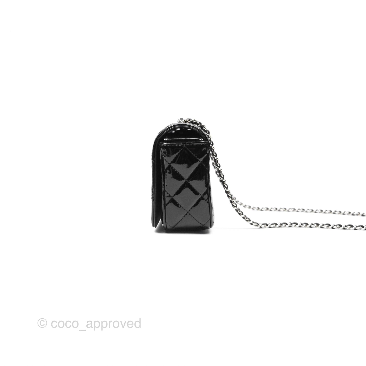 Chanel Small Flap Coco Boy Black Patent Silver Hardware
