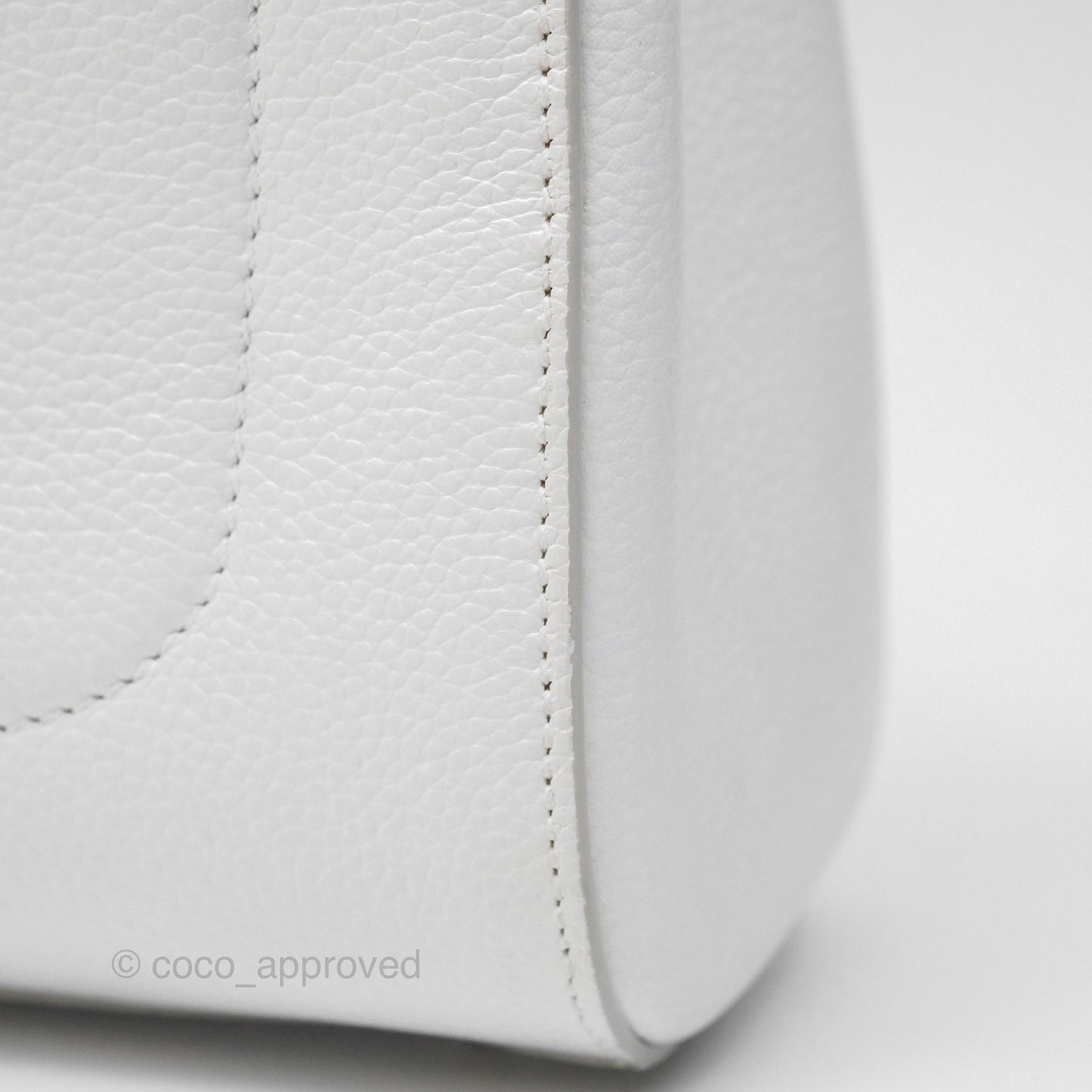 Chanel Mini Neo Executive Shopper Tote White Grained Calfskin Silver Hardware