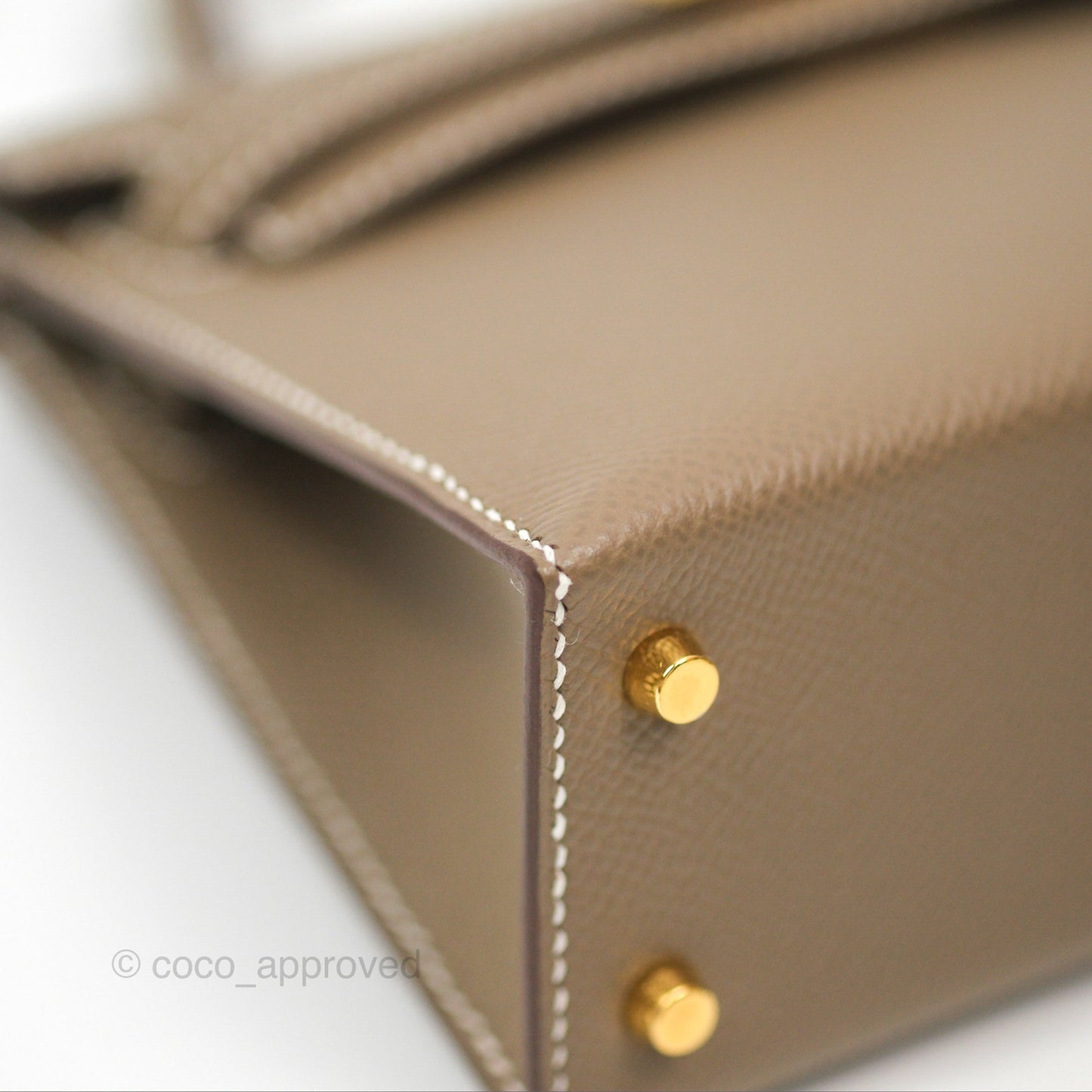 Hermès Mini Kelly II Etoupe Epsom Gold Hardware
