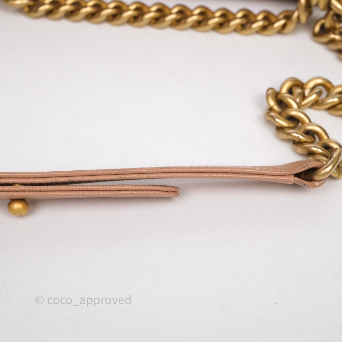 Chanel Small Boy Caviar Beige Pink Bag Aged Gold Hardware