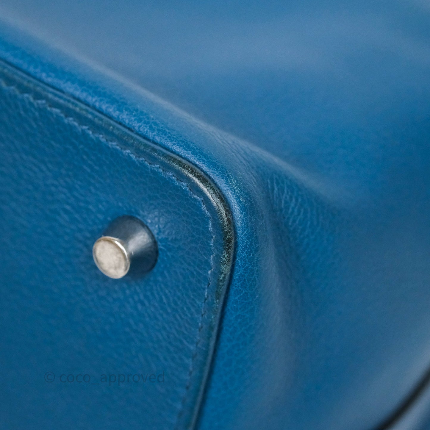 Hermès ToolBox 20 Bleu Cobalt 7C Evercolor Palladium Hardware