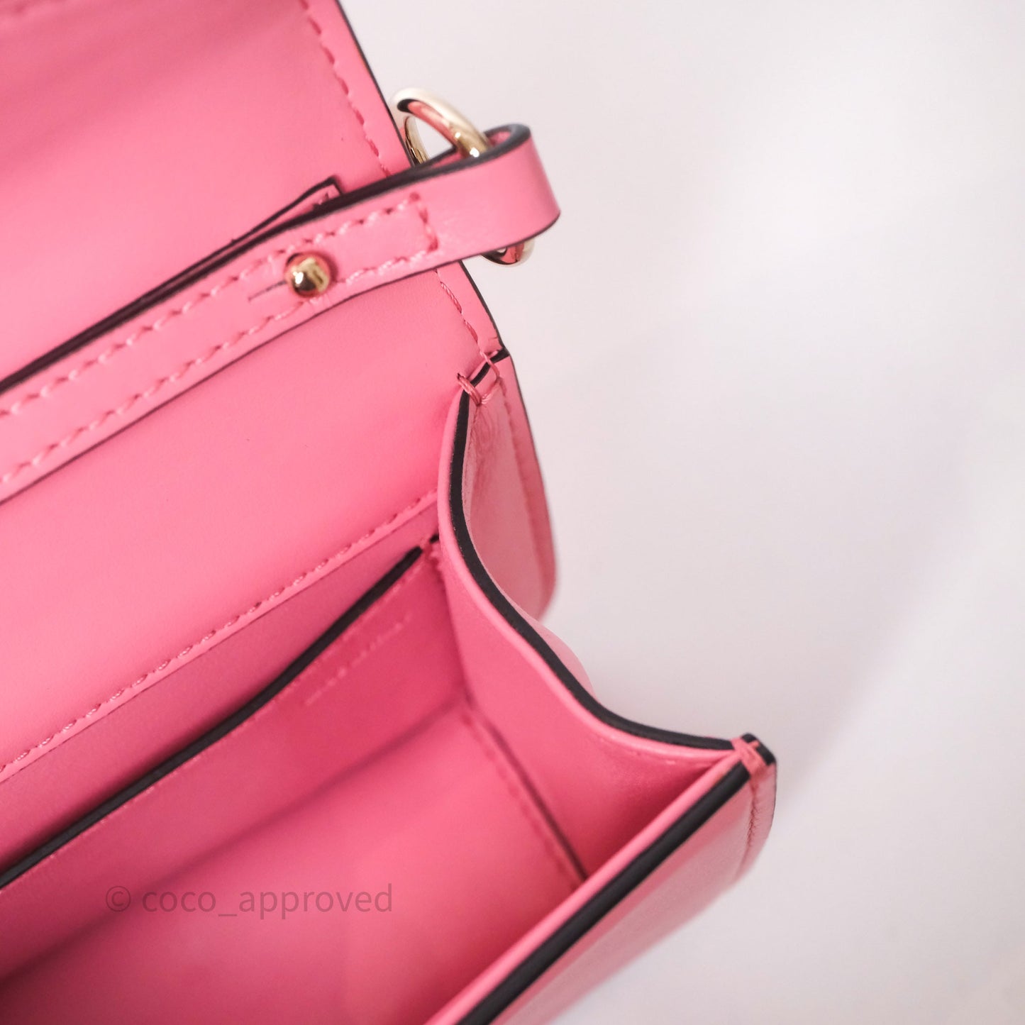 Valentino Garavani Locò Small Shoulder Bag Pink Calfskin Gold Hardware