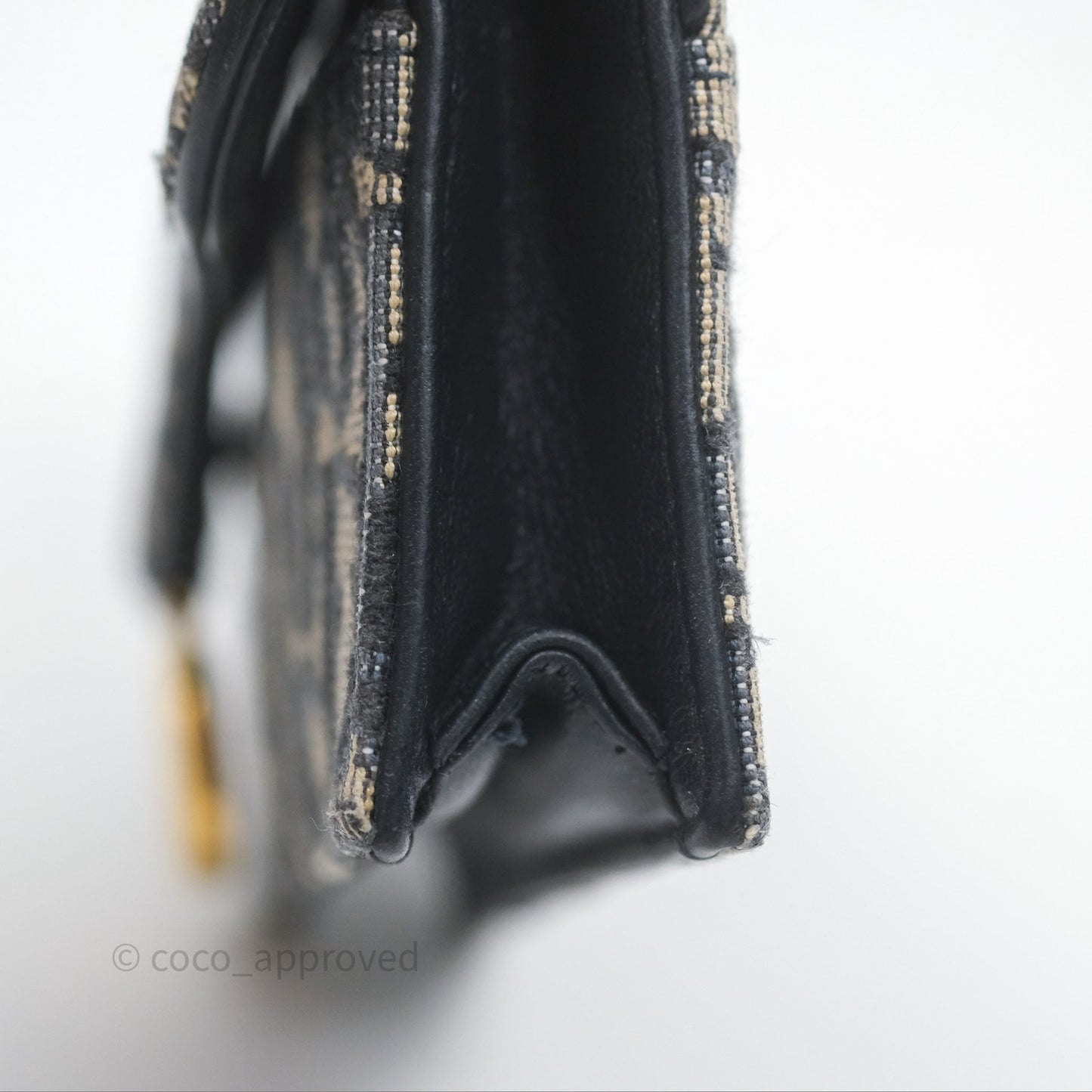 Christian Dior Saddle Flap Card Holder Blue Dior Oblique Jacquard