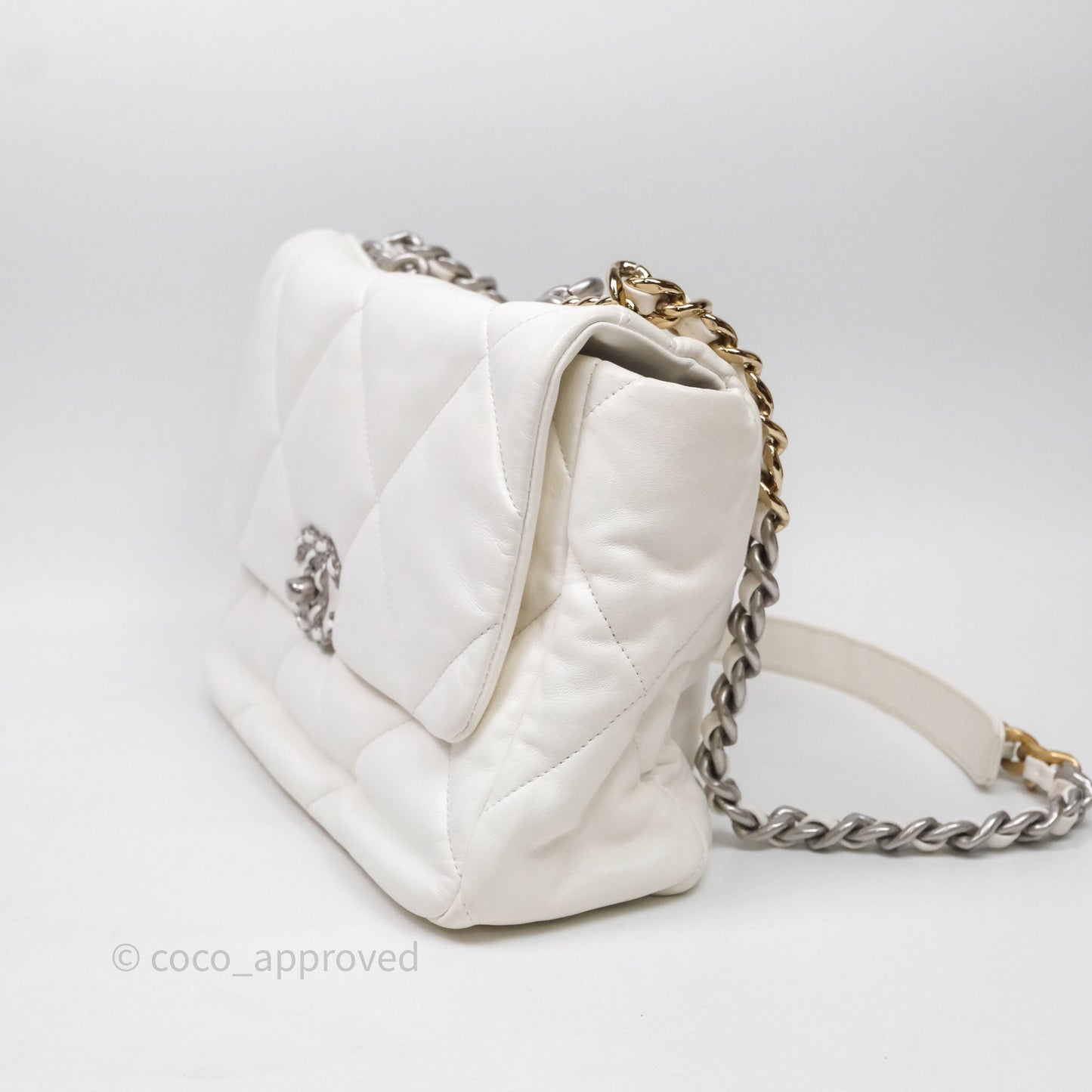 Chanel 19 Medium White Mixed Hardware