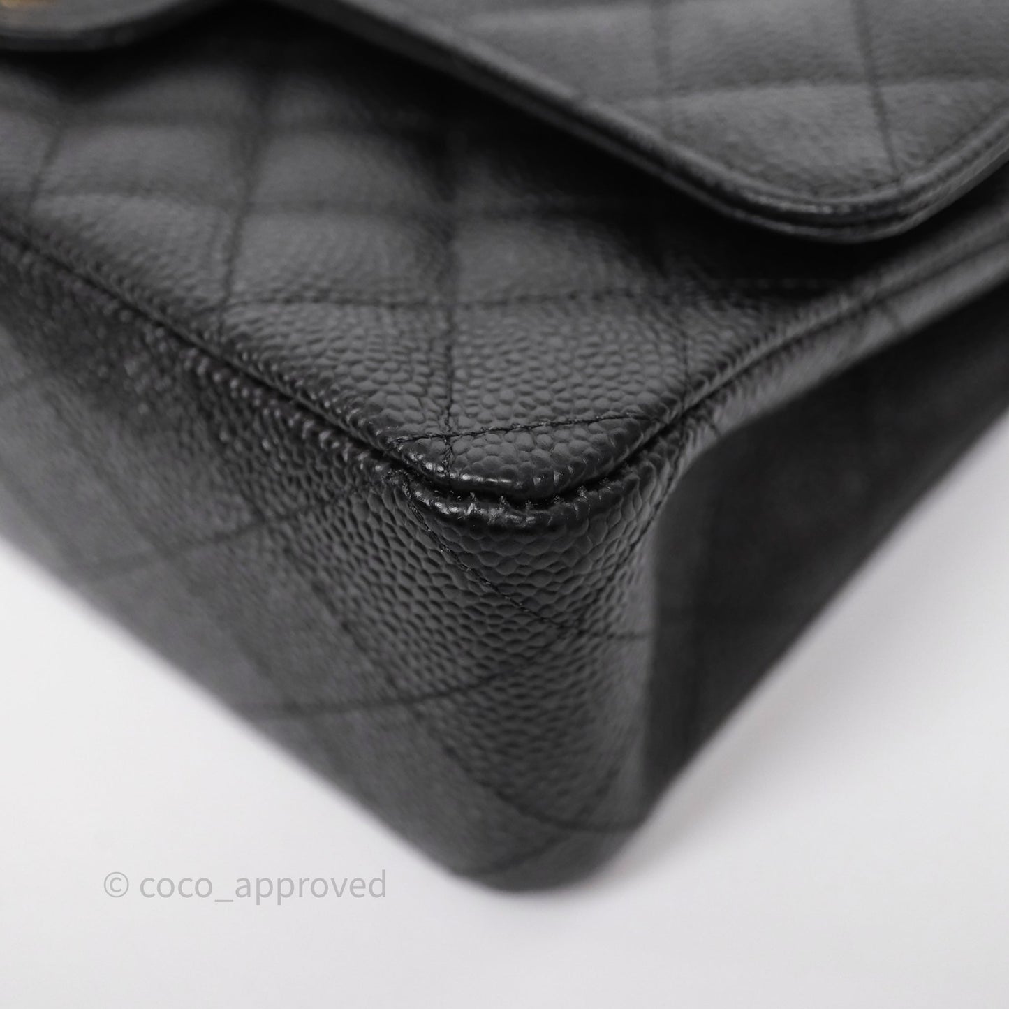 Chanel Classic M/L Medium Flap Quilted Black Caviar Gold Hardware