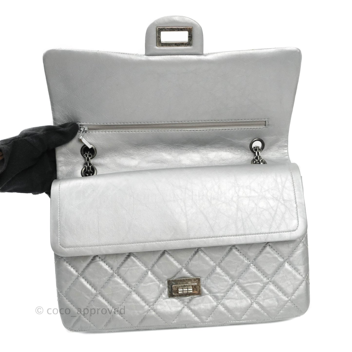 Chanel Reissue 227 Quilted Aged Calfskin Silver Ruthenium Hardware