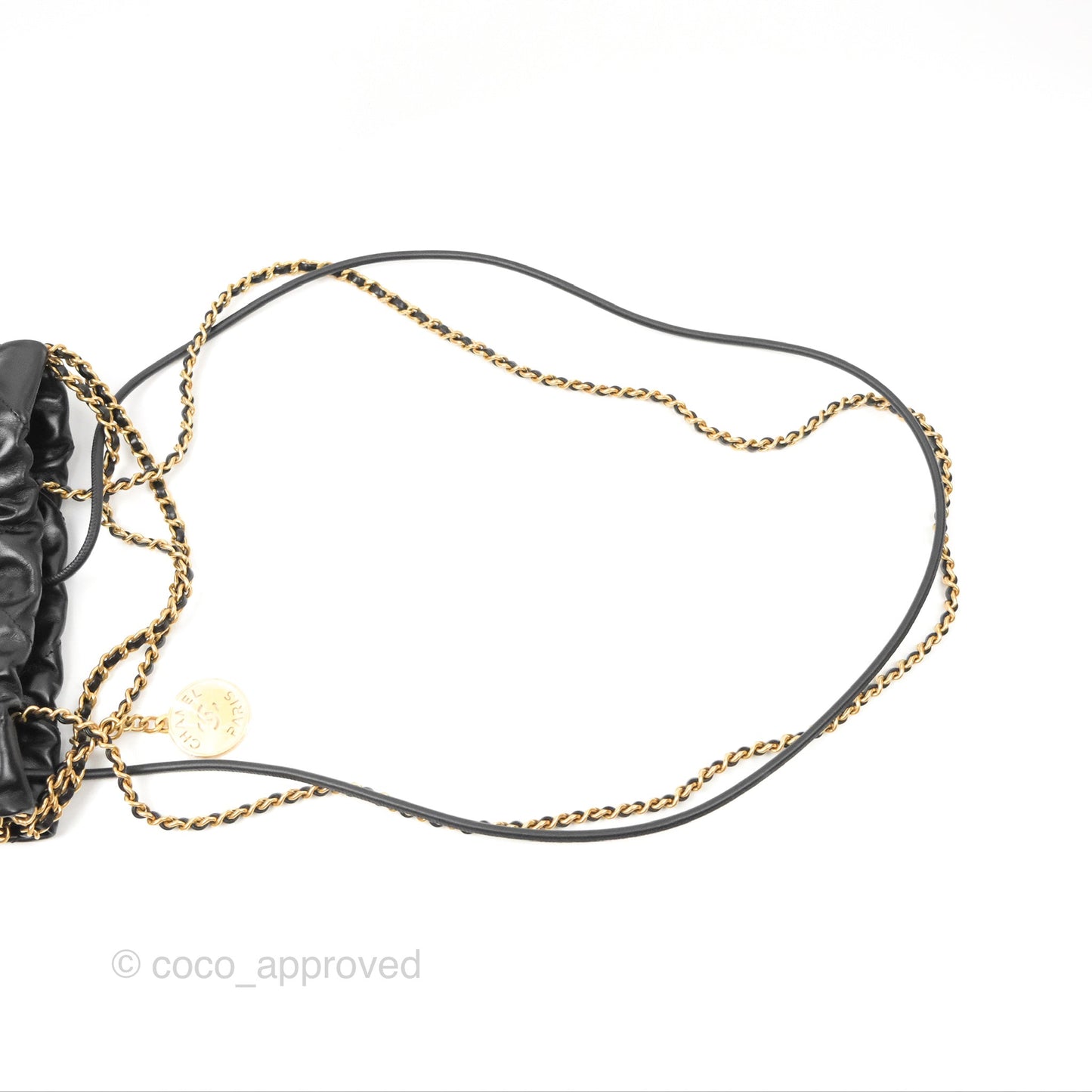 Chanel 22 Mini Bag Black Crumpled Calfskin