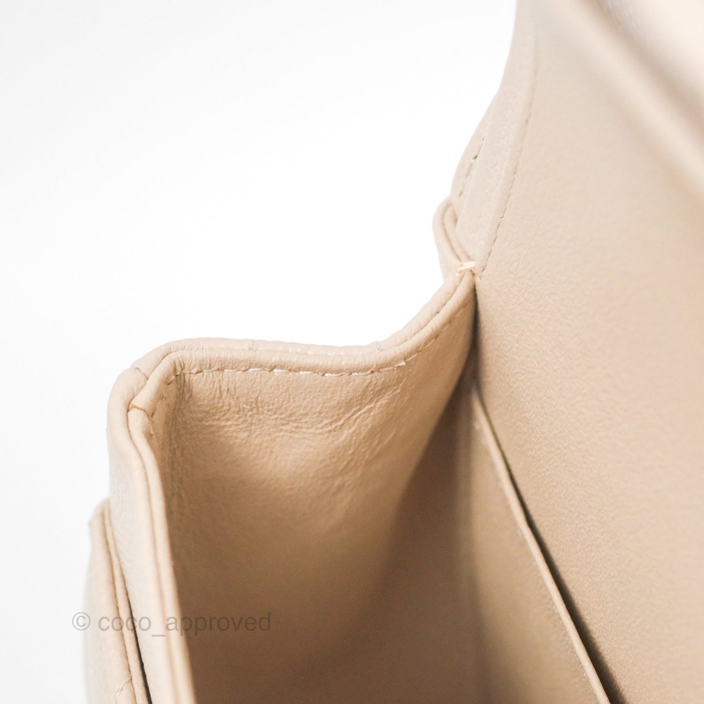 Chanel Classic M/L Medium Double Flap Chevron Light Beige Caviar Gold Hardware 20B