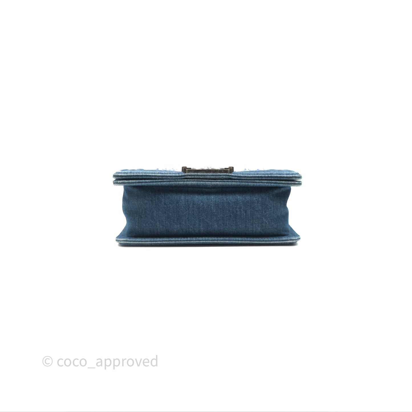 Chanel Small Boy Blue Denim Tweed Ruthenium Hardware