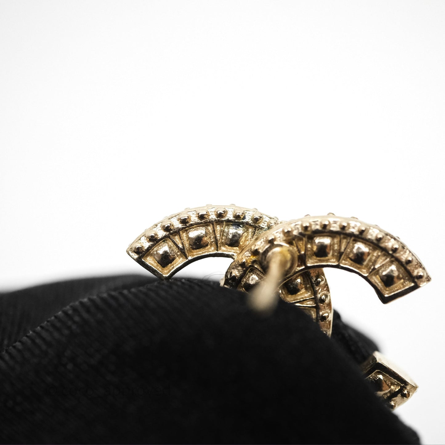 Chanel CC Crystal Earrings Gold Tone 24V