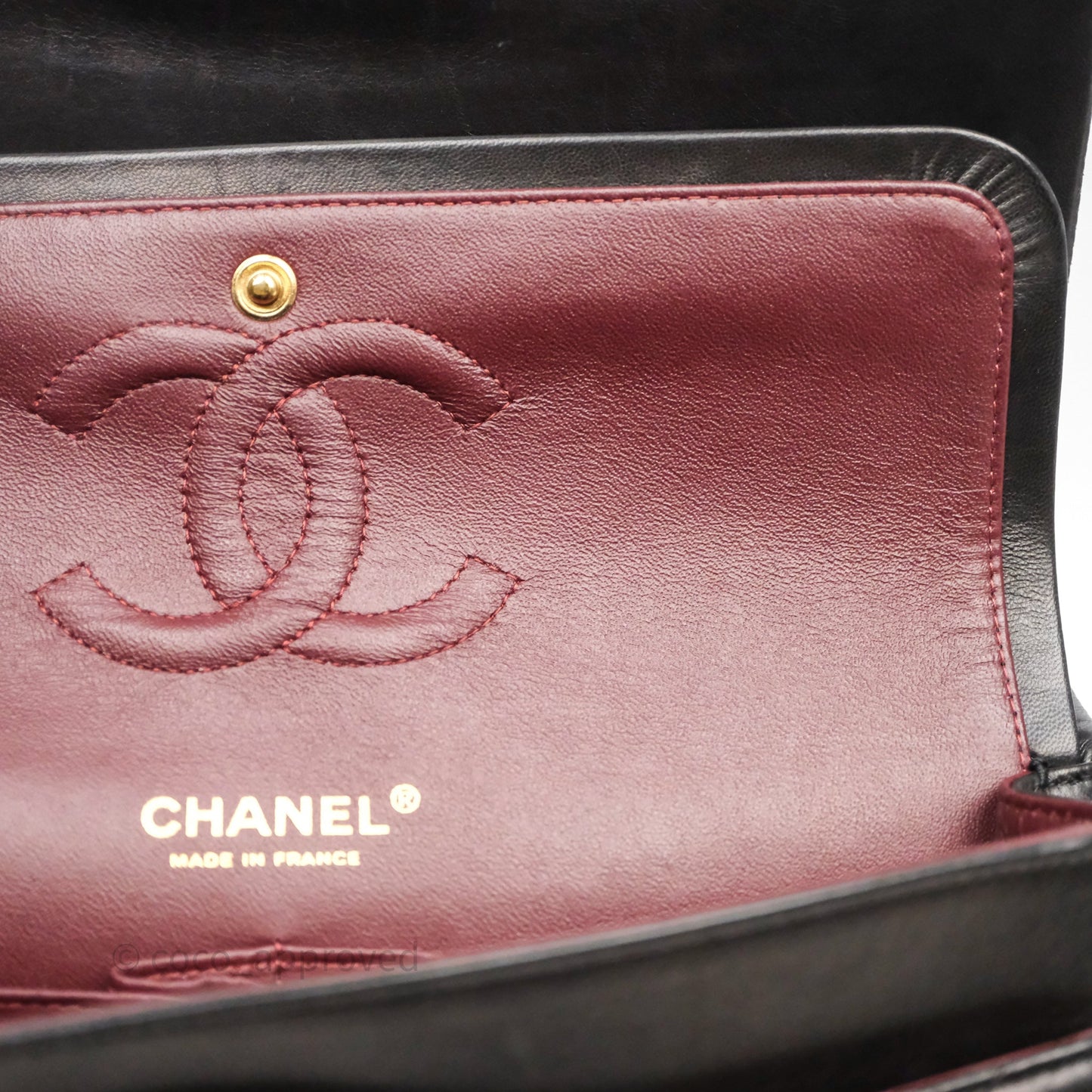 Chanel Classic M/L Medium Flap Quilted Black Lambskin Gold Hardware