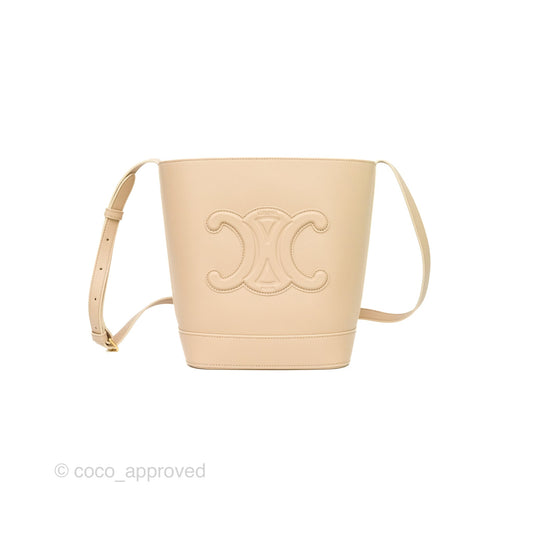 Celine Small Bucket Cuir Triomphe Calfskin Nude