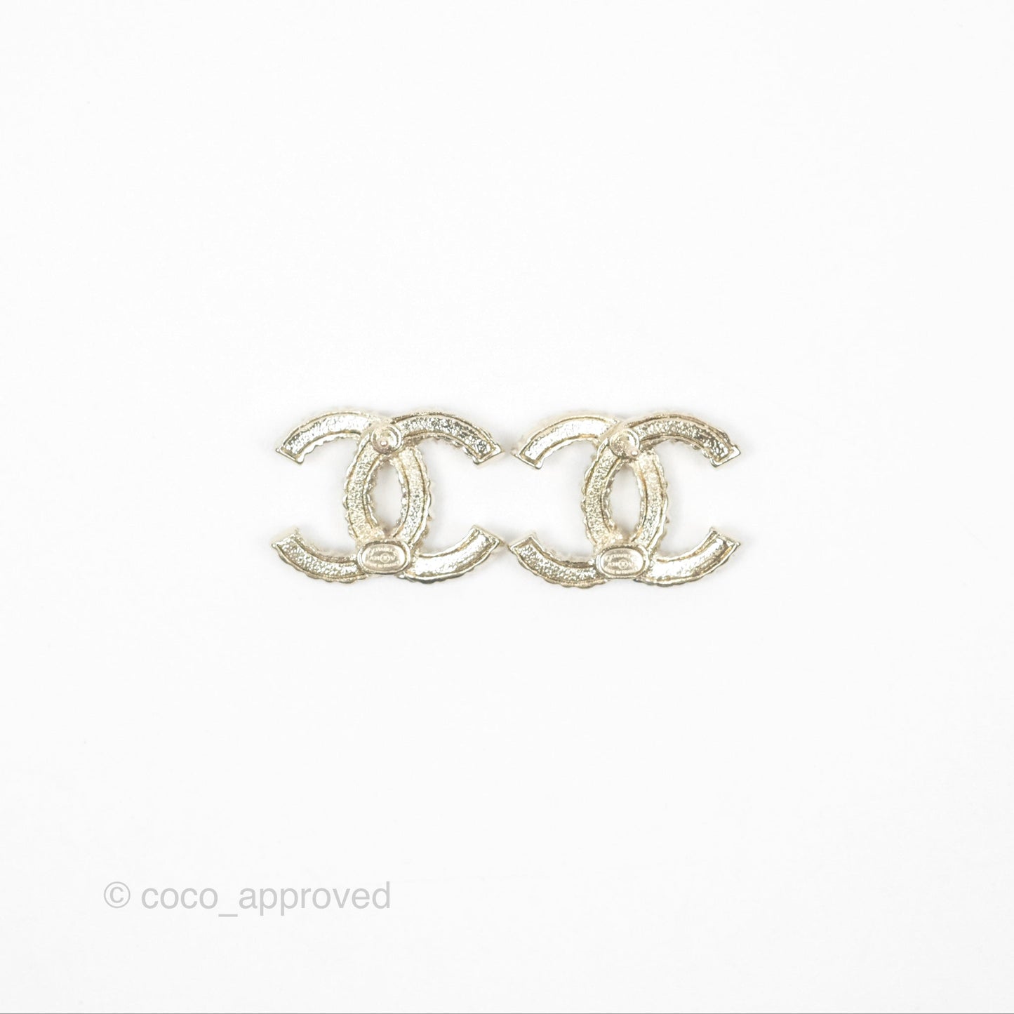 Chanel Crystal CC Earrings Rainbow Gold Tone 21V