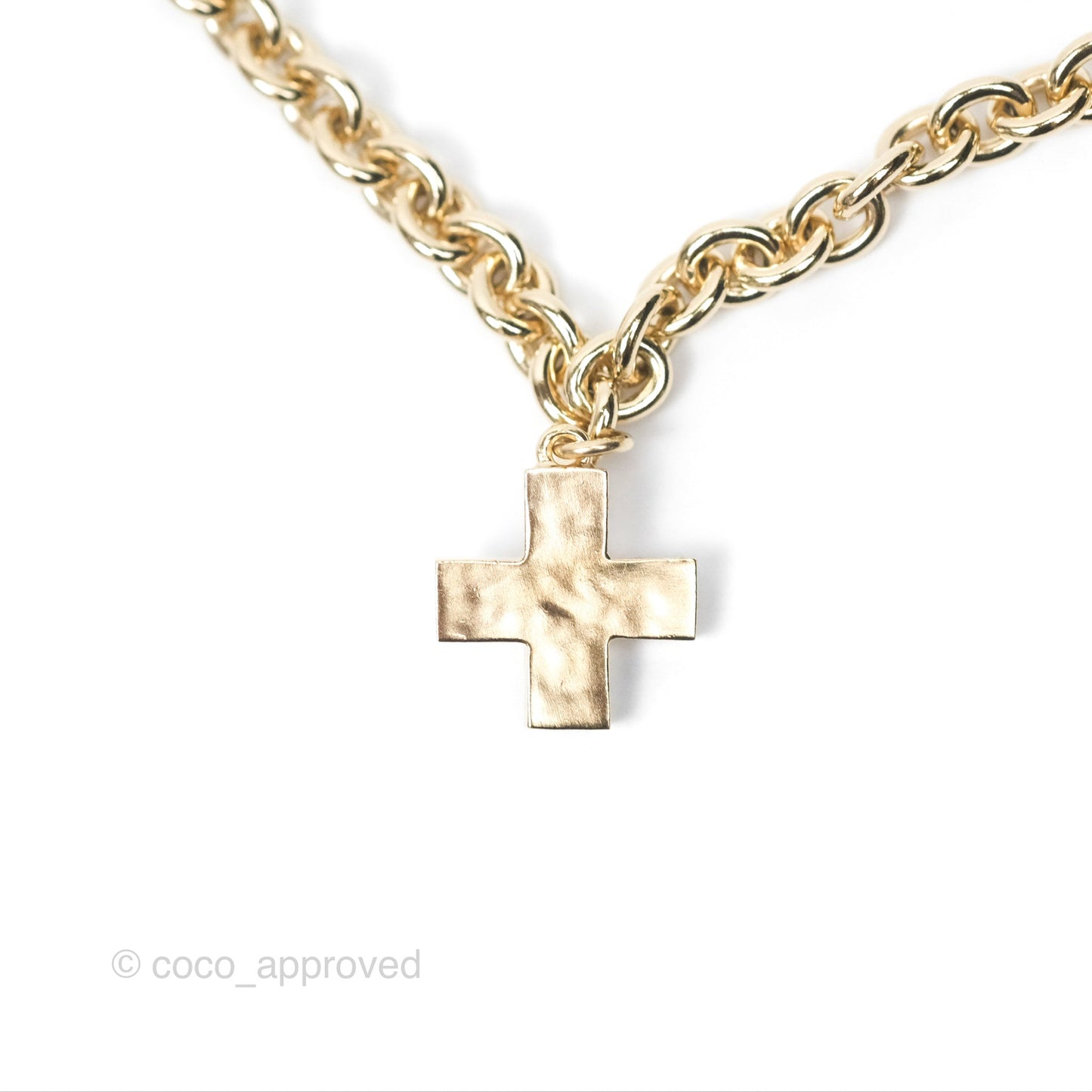 Chanel Charms CC Necklace Gold Tone 21K