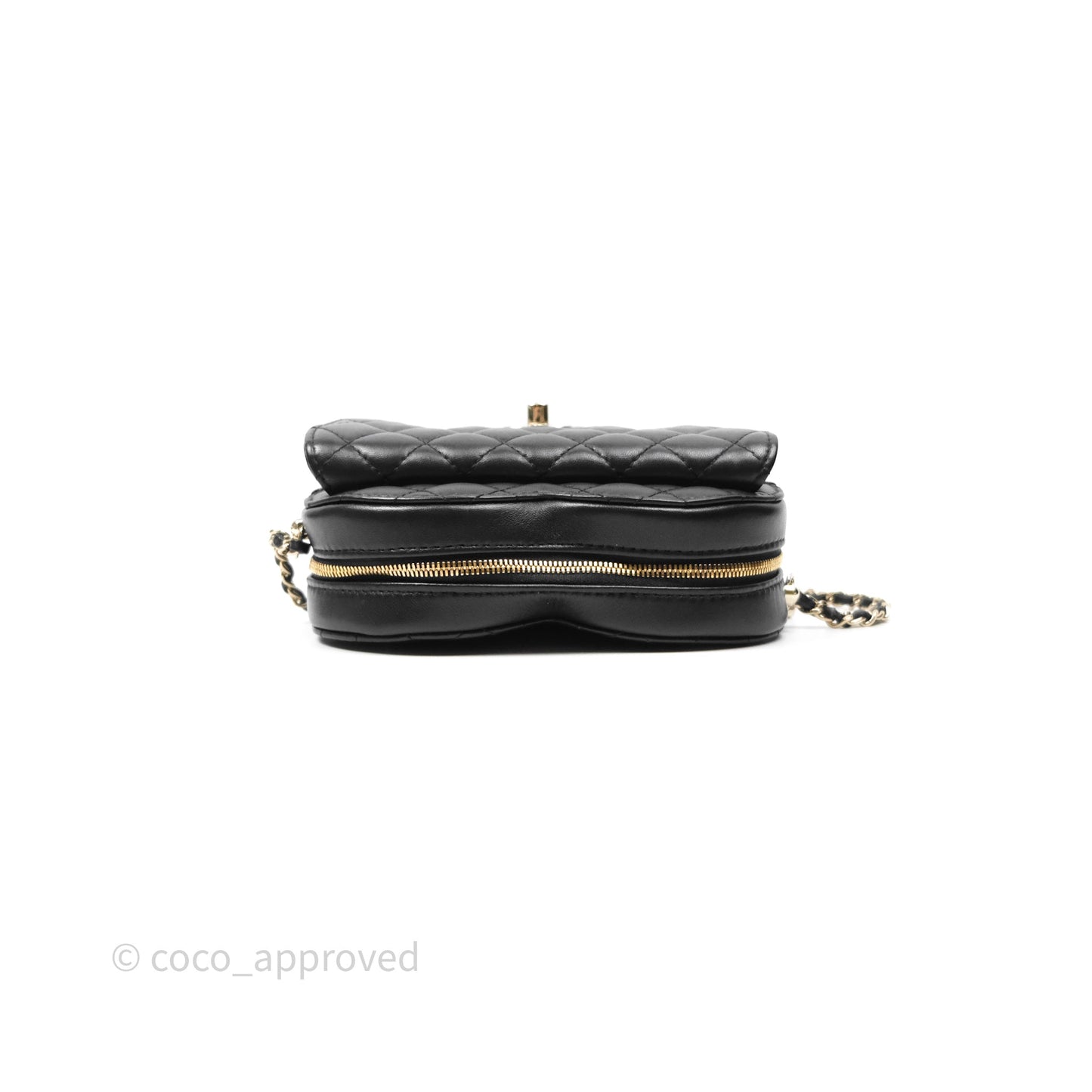 Chanel Large Heart Bag Black Lambskin Gold Hardware 22S