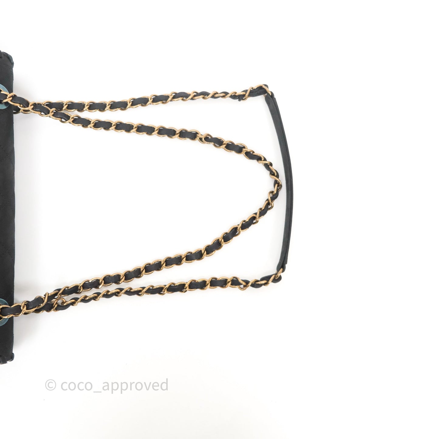 Chanel Braided Flap Bag Black Nubuck Aged Gold Hardware