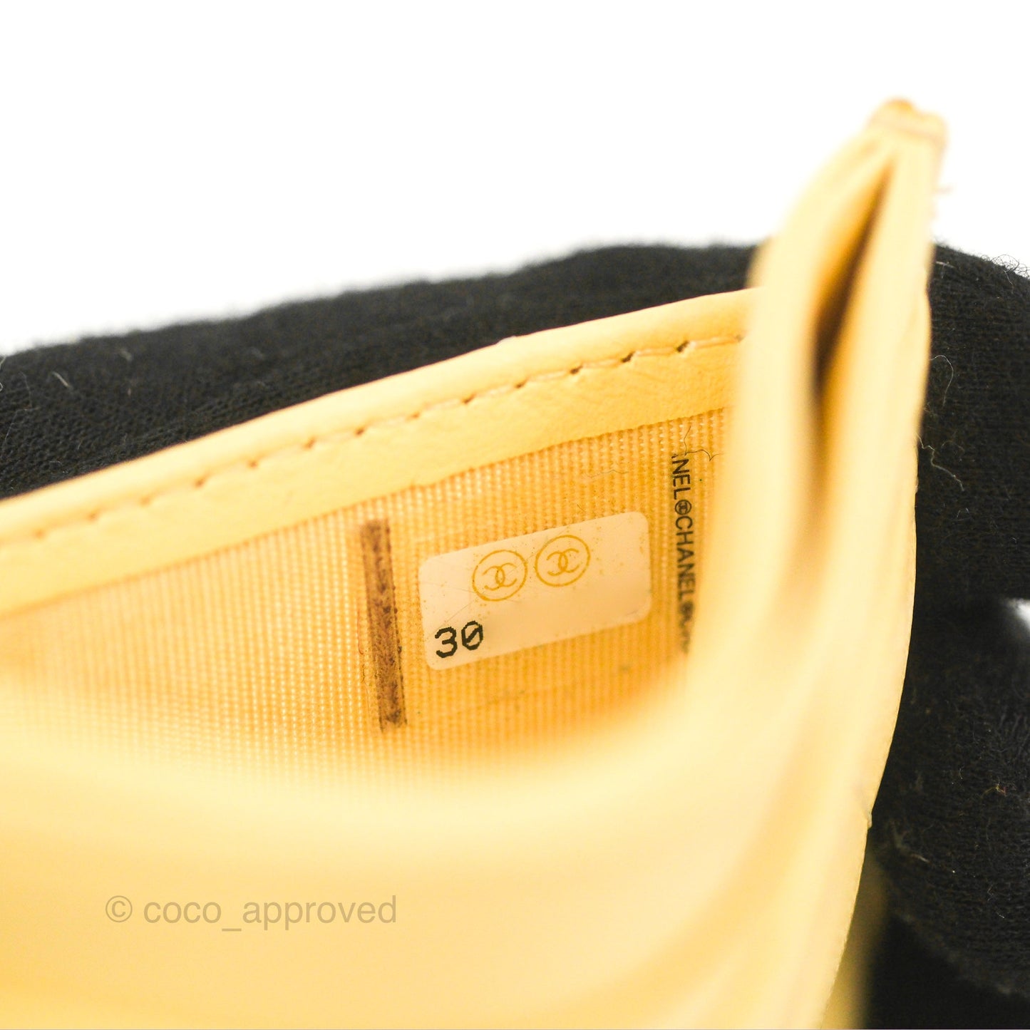 Chanel Classic Lambskin Flat Card Holder Yellow Gold Hardware