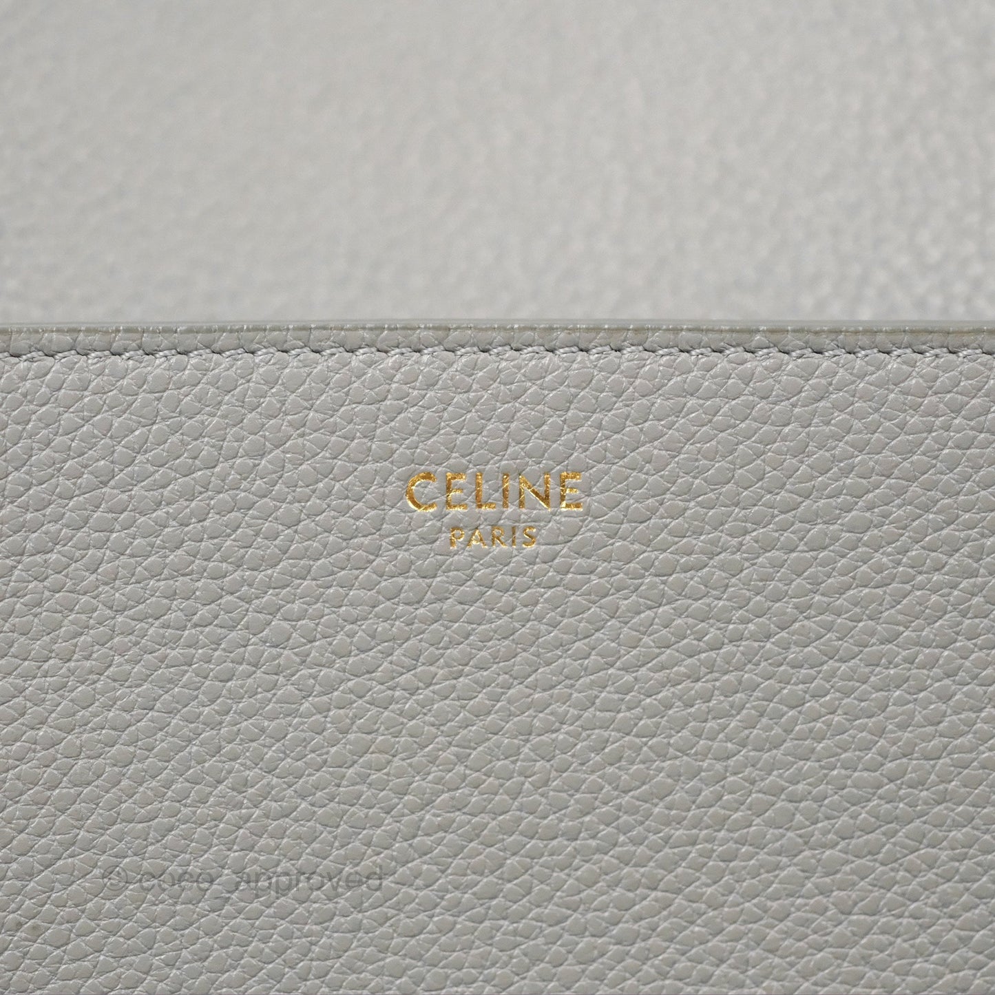 Celine Sangle Bucket Bag Grained Calfskin Grey