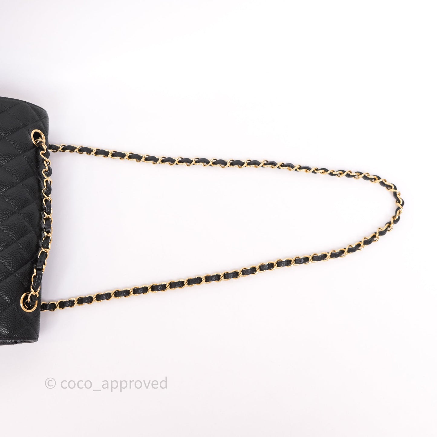 Chanel Classic M/L Medium Flap Quilted Black Caviar Gold Hardware
