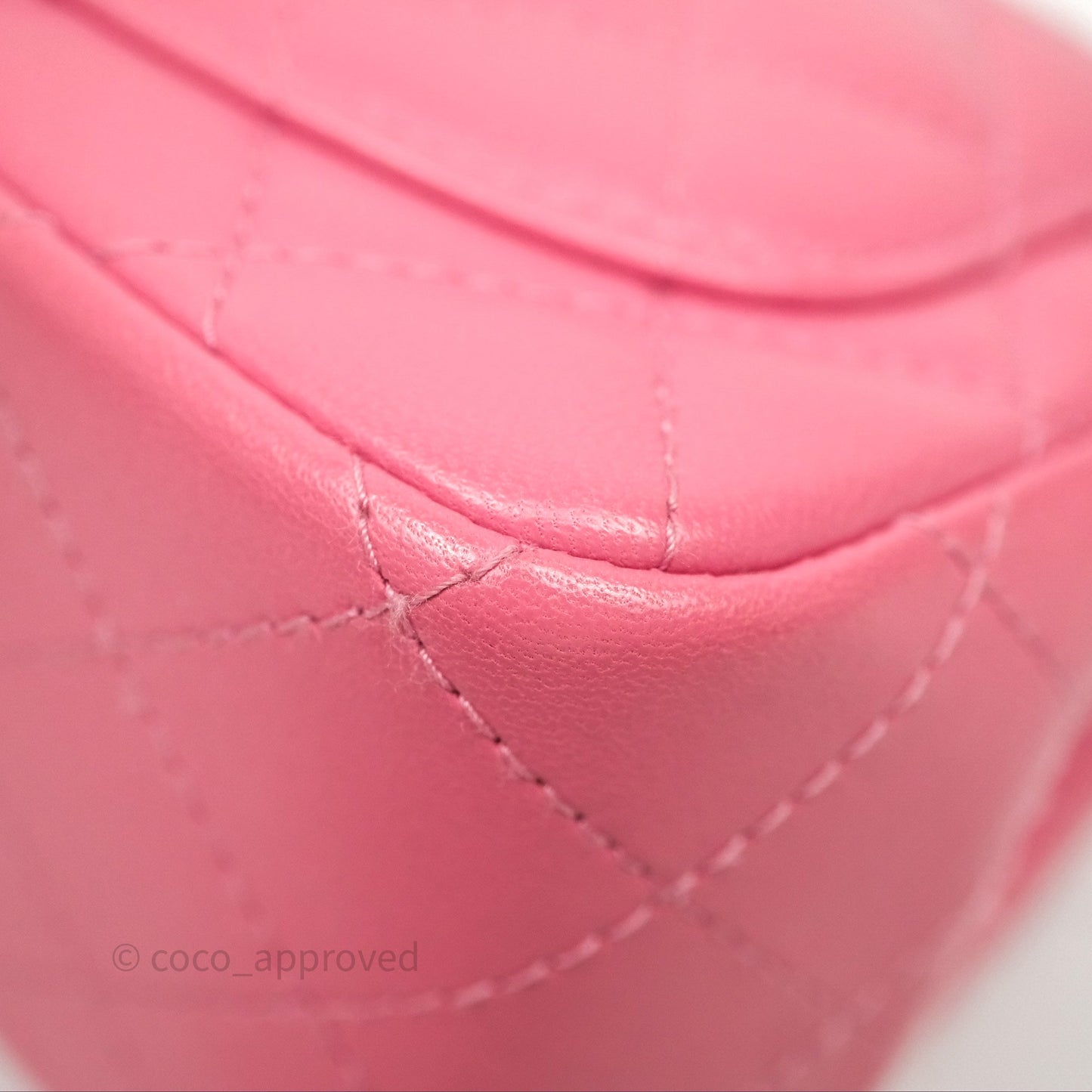 Chanel Mini Square Flap Quilted Pink Lambskin Gold Hardware