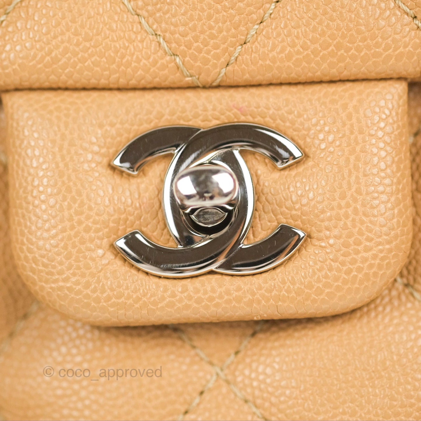 Chanel Quilted Small Urban Companion Flap Bag Beige Caviar Silver Hardware