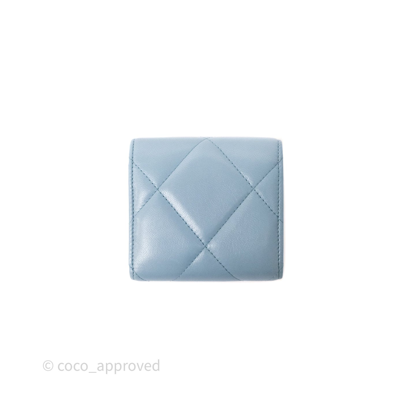 Chanel 19 Short Flap Wallet Cloud Blue Lambskin