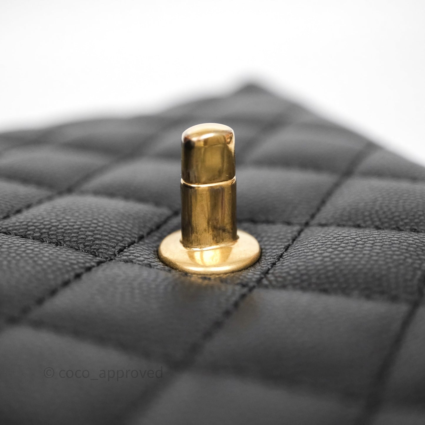 Chanel Small Coco Handle Black Caviar Aged Gold Hardware Braided Handle
