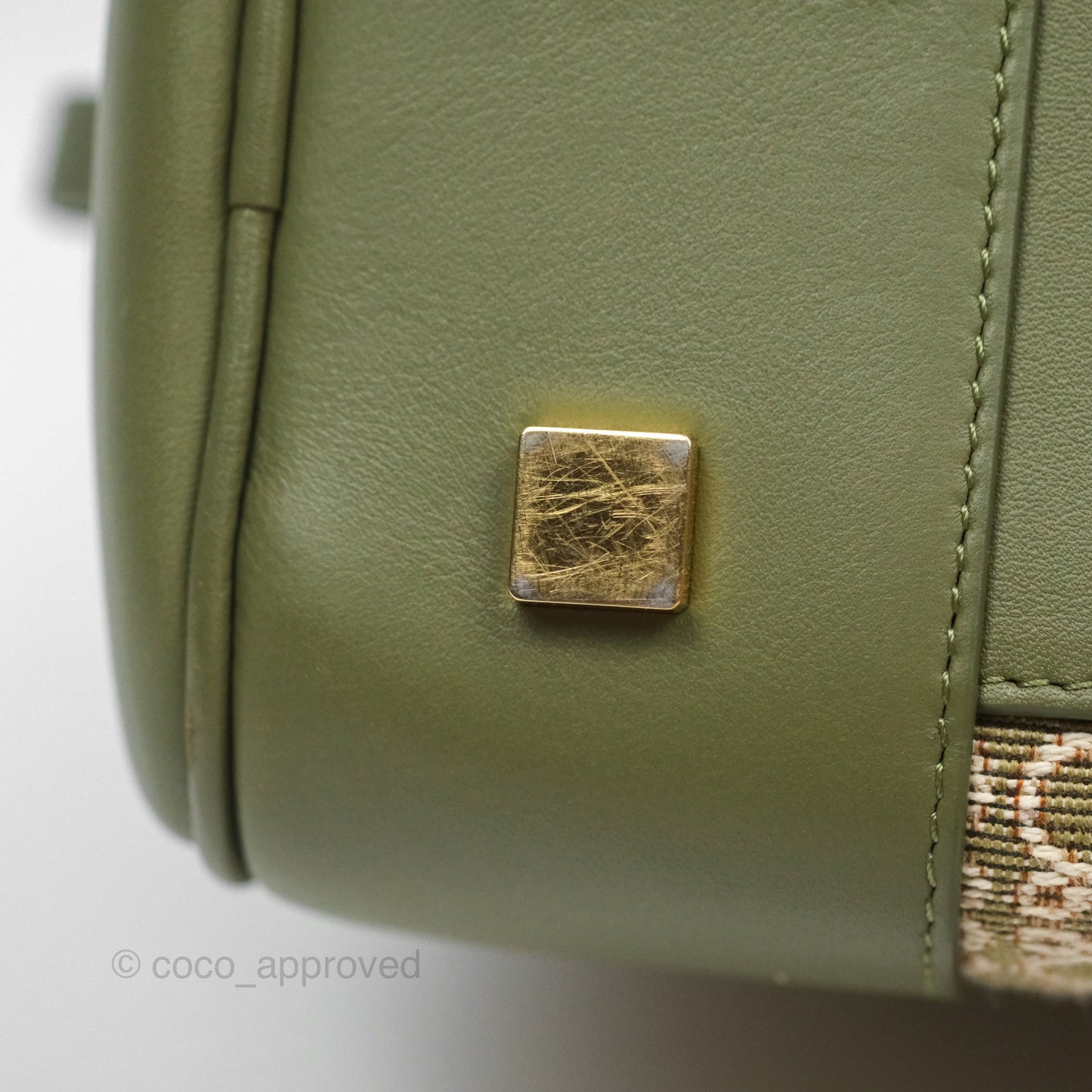 Loewe Amazona 19 Square Green/ Avocado Green in Anagram Jacquard and Calfskin