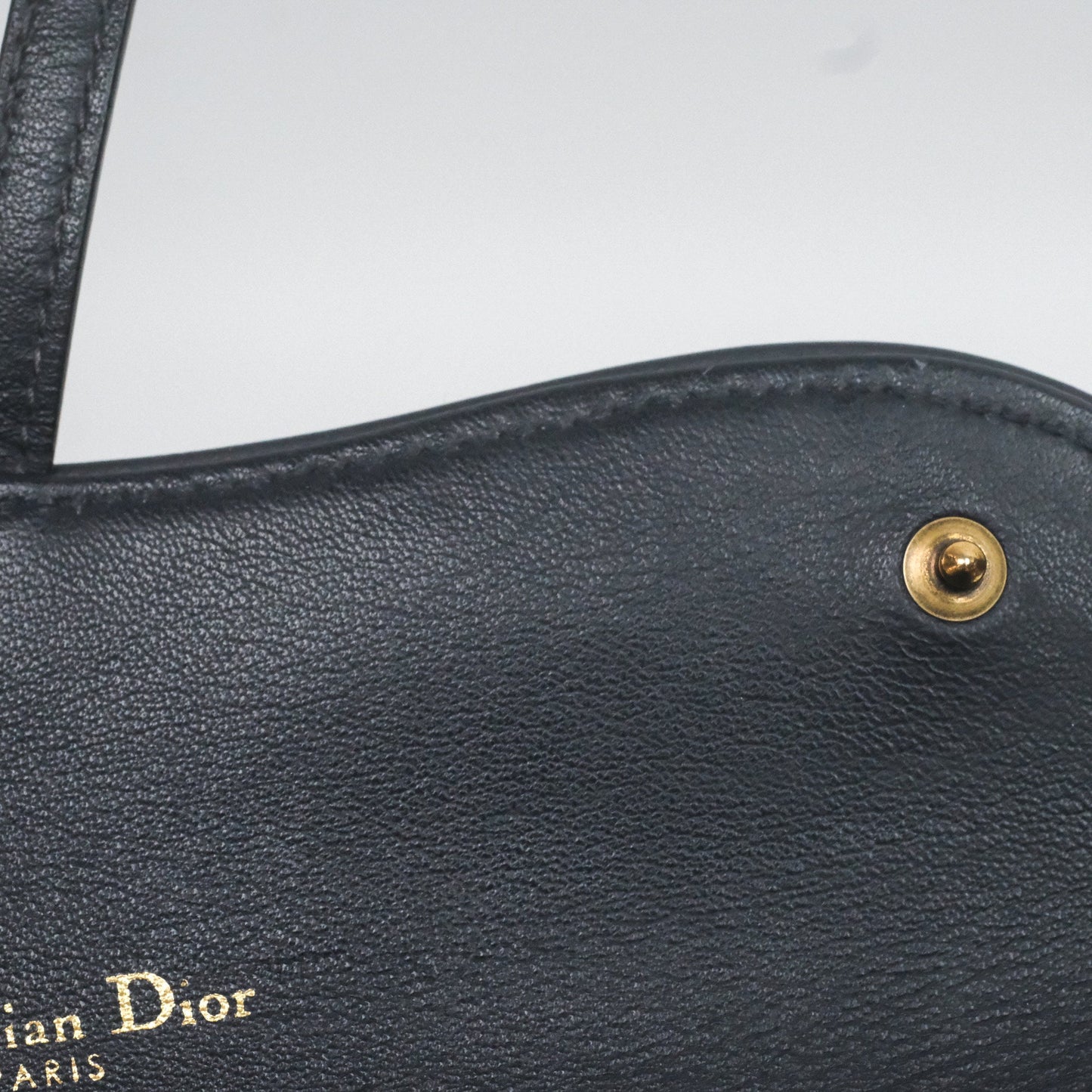 Small Saddle Pouch Wallet with Chain Blue Dior Oblique Jacquard