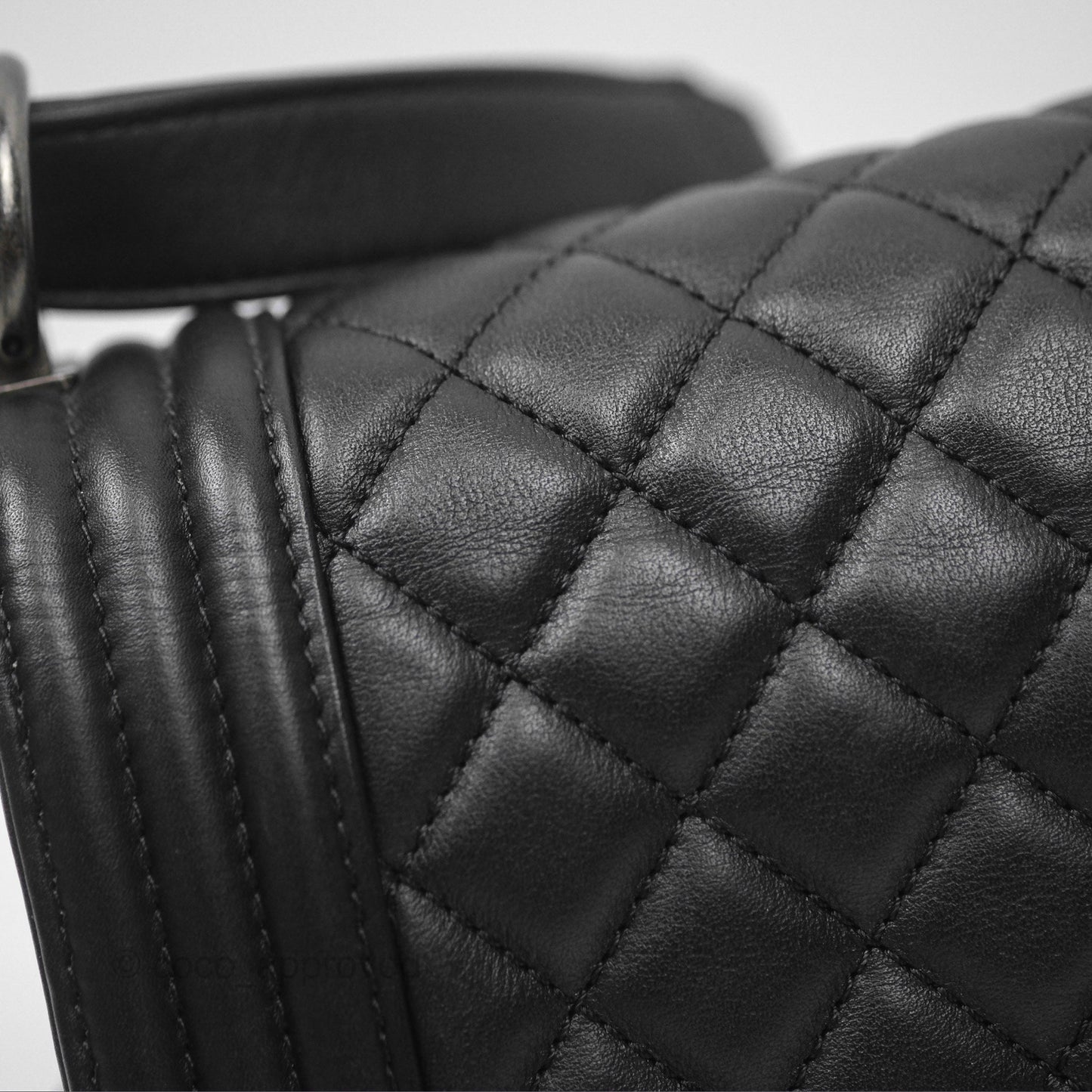 Chanel Boy Quilted Medium Black Calfskin Ruthenium Hardware