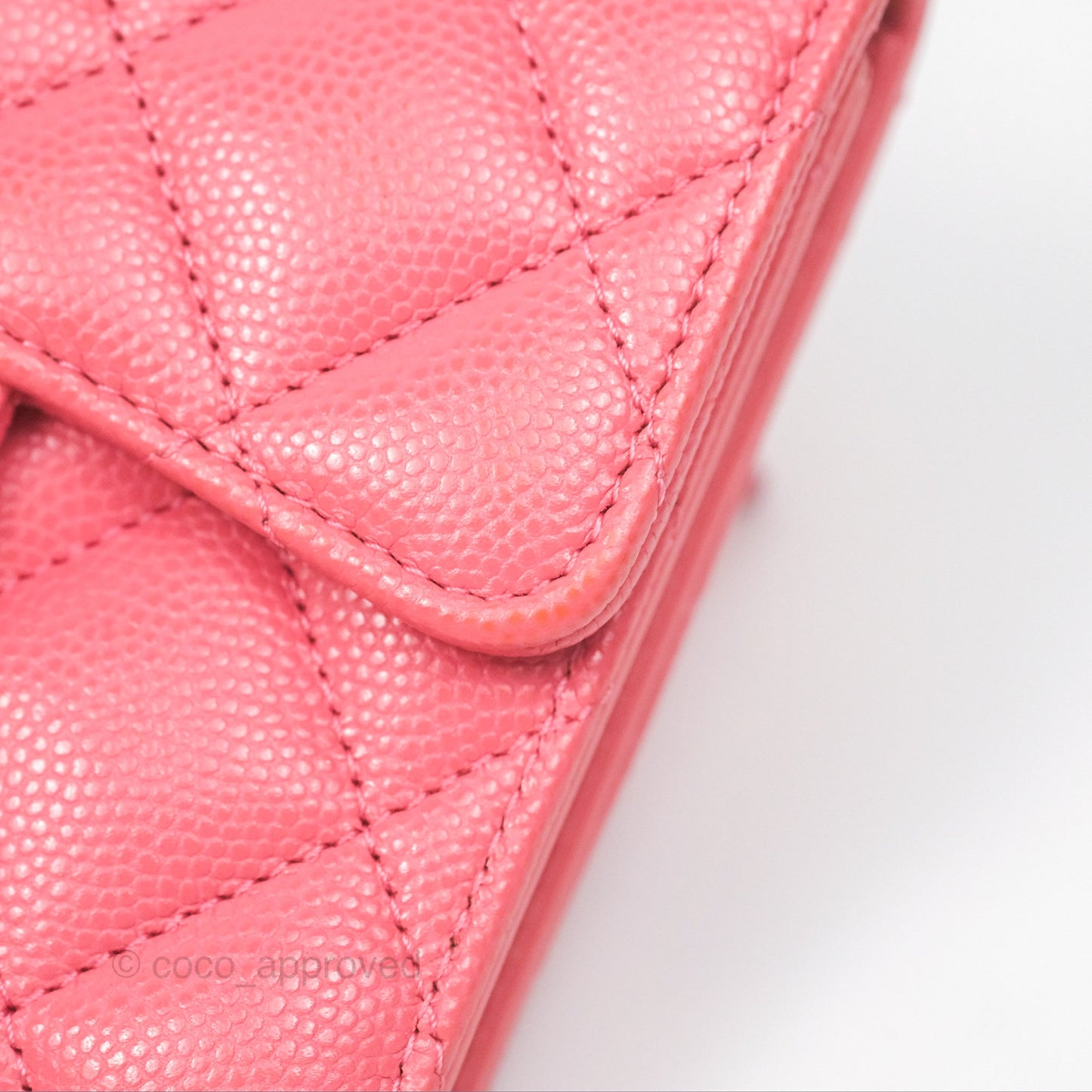 Chanel Classic Short Flap Wallet Pink Caviar Gold Hardware⁣